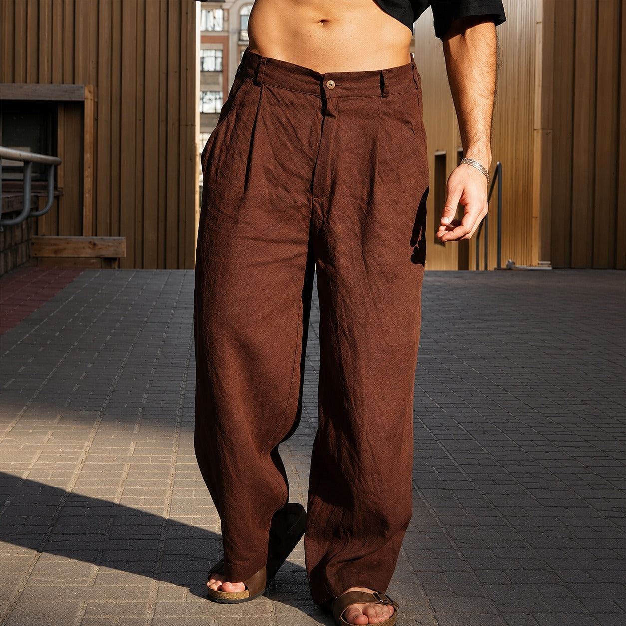 Brandon - Pantalon large et léger