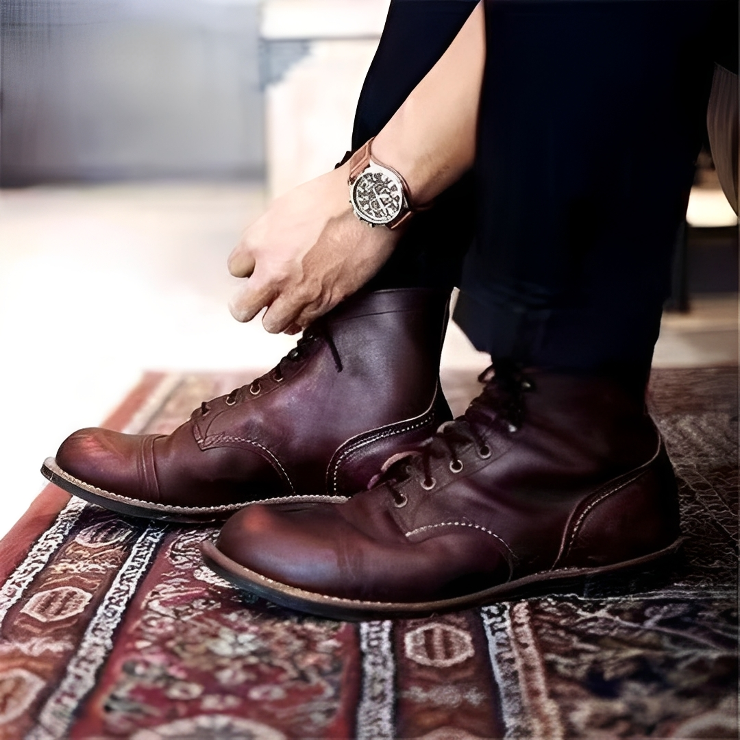 Hanzo - Bottines classiques pour homme avec lacets