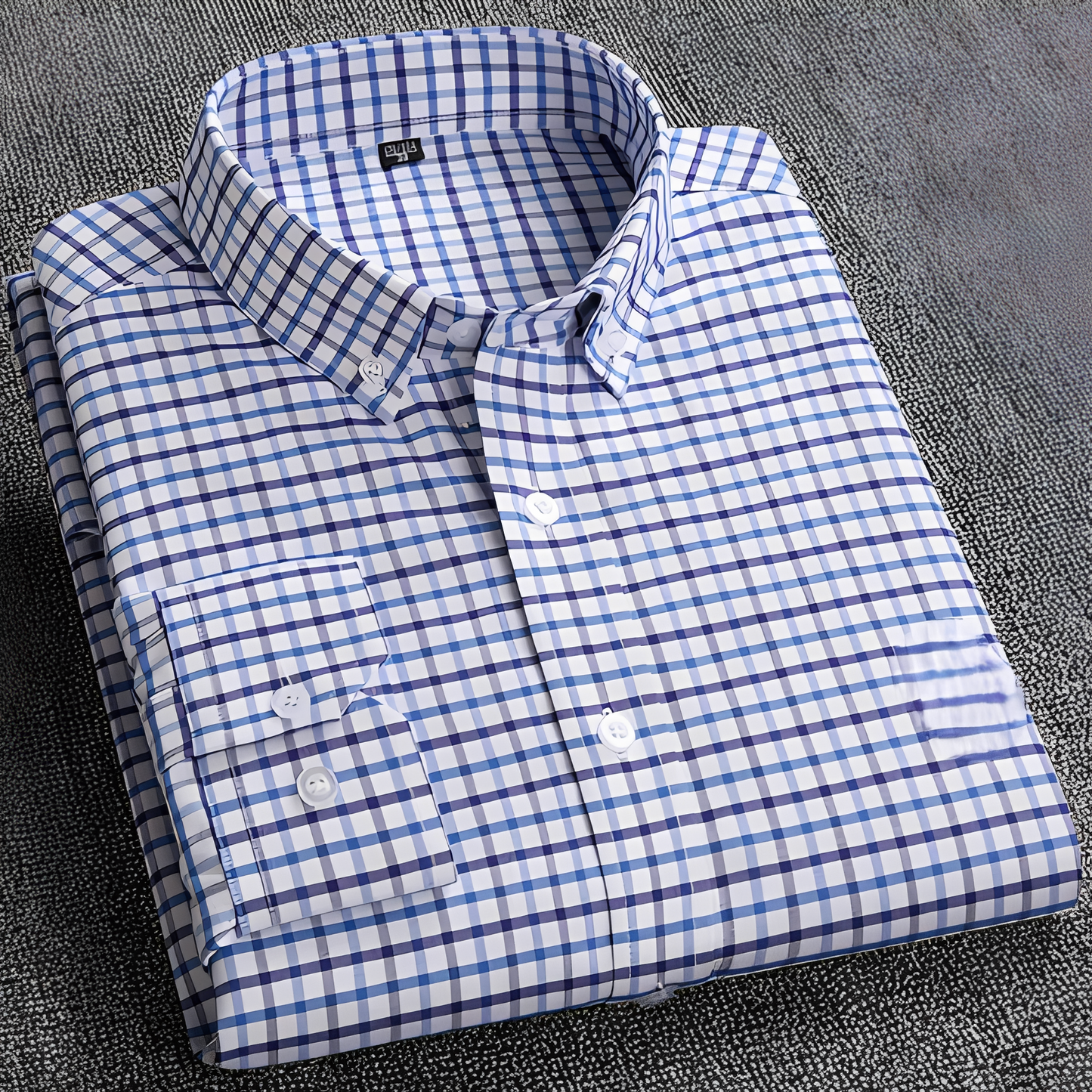 Jezriel - Chemise tendance à carreaux avec manches longues pour homme
