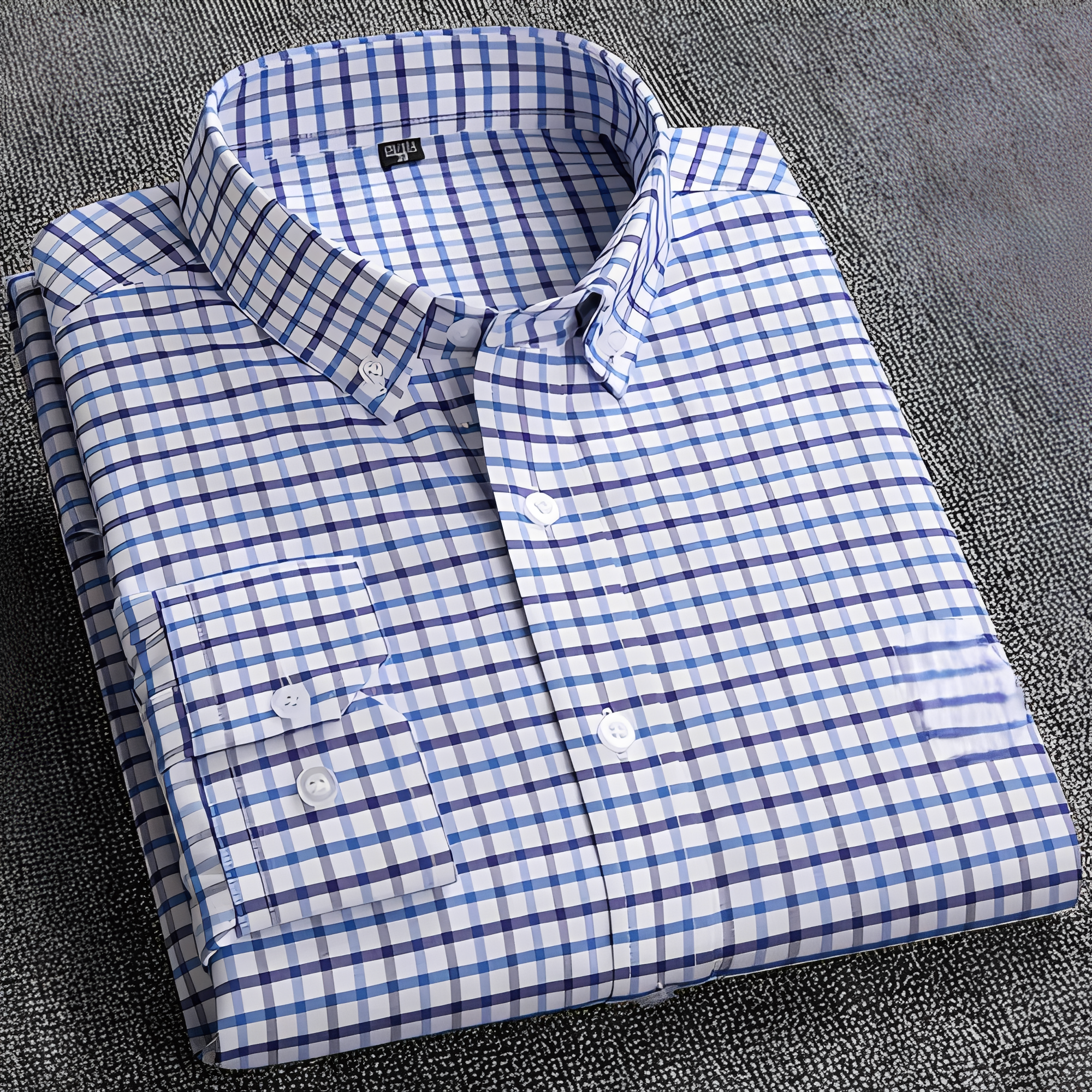 Jezriel - Chemise tendance à carreaux avec manches longues pour homme