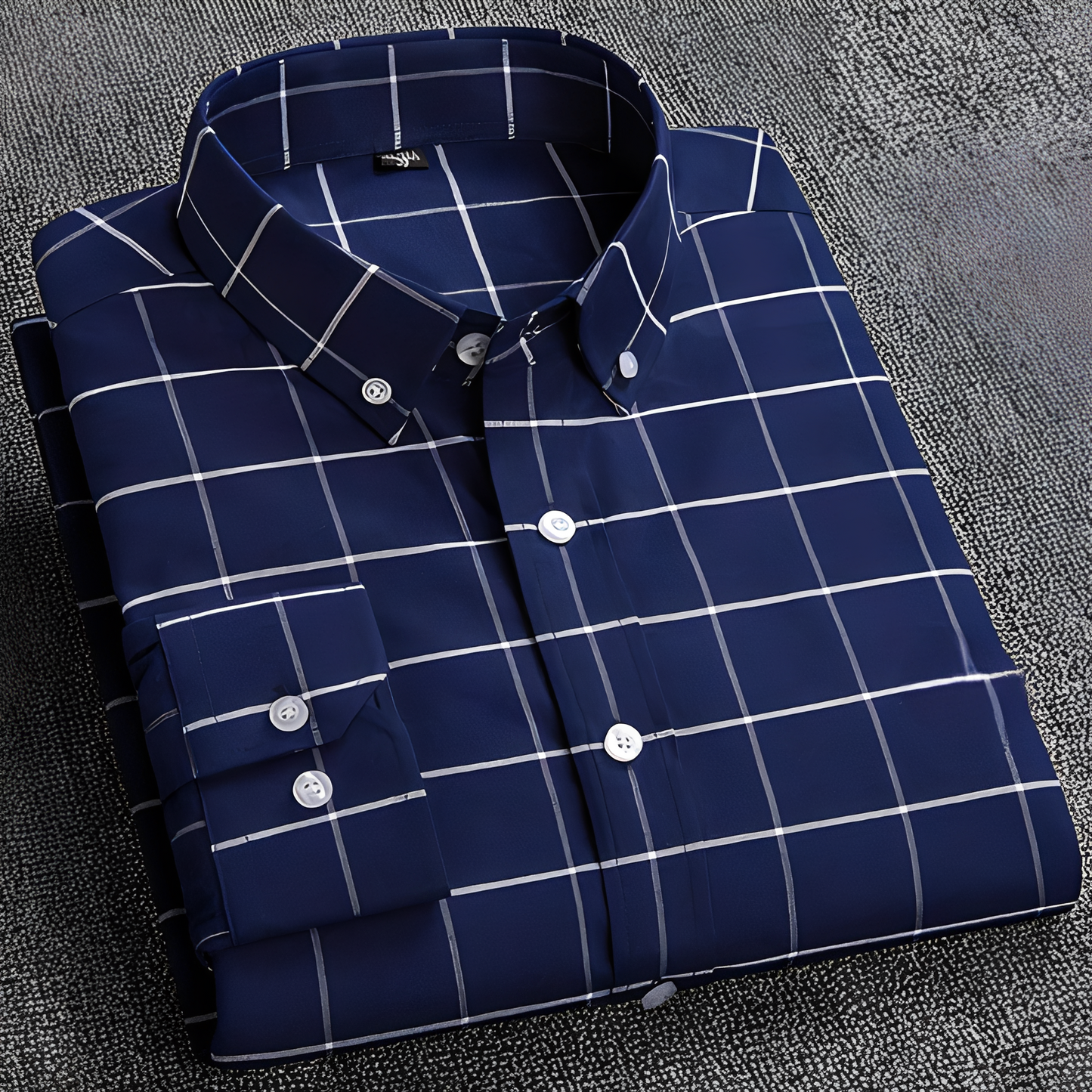 Jezriel - Chemise tendance à carreaux avec manches longues pour homme