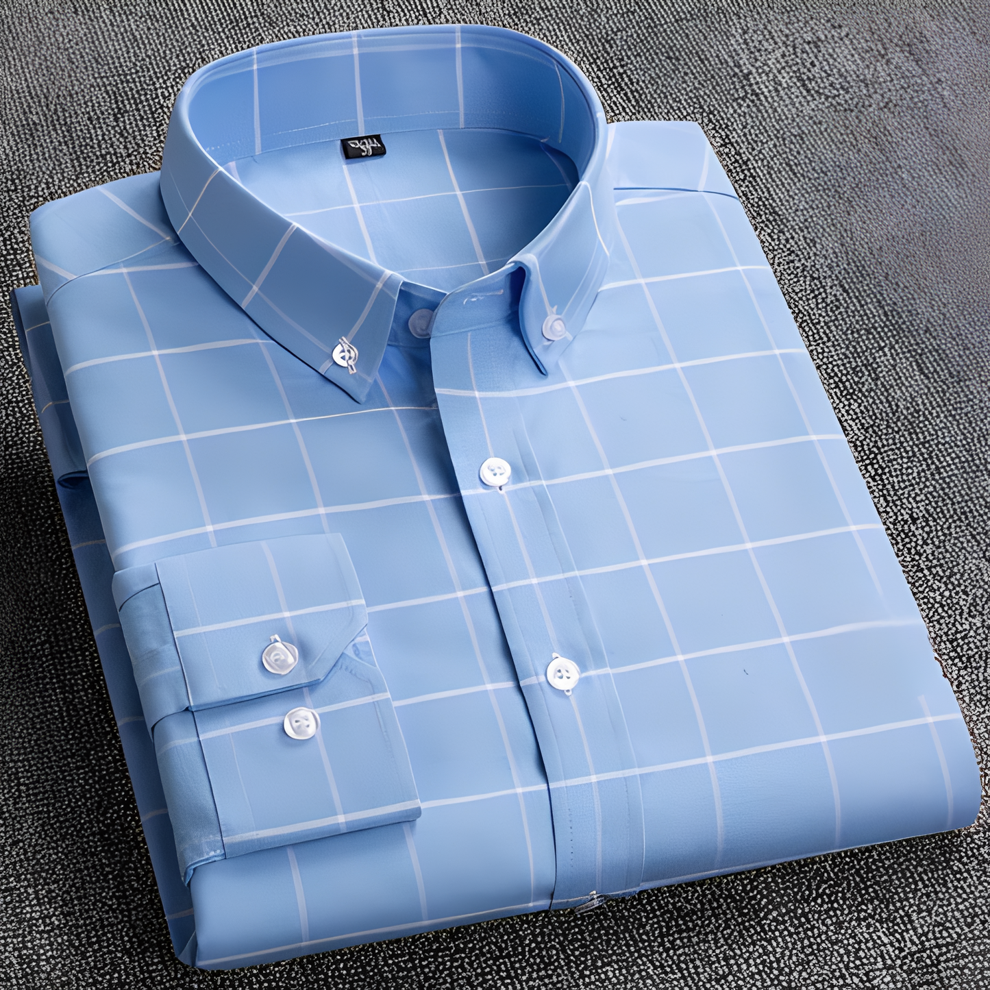 Jezriel - Chemise tendance à carreaux avec manches longues pour homme