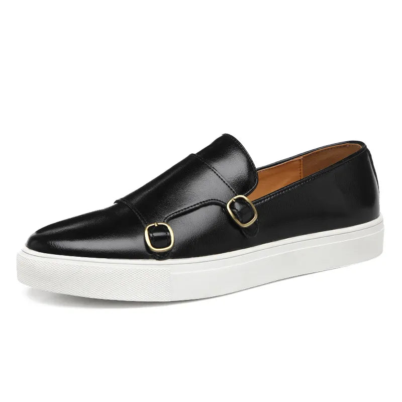 Jerald - Mocasines casual de cuero para hombre