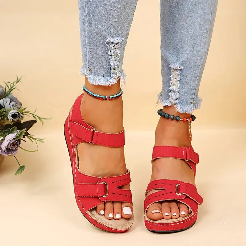 Mia - Sandales à Talon avec Fermeture Velcro