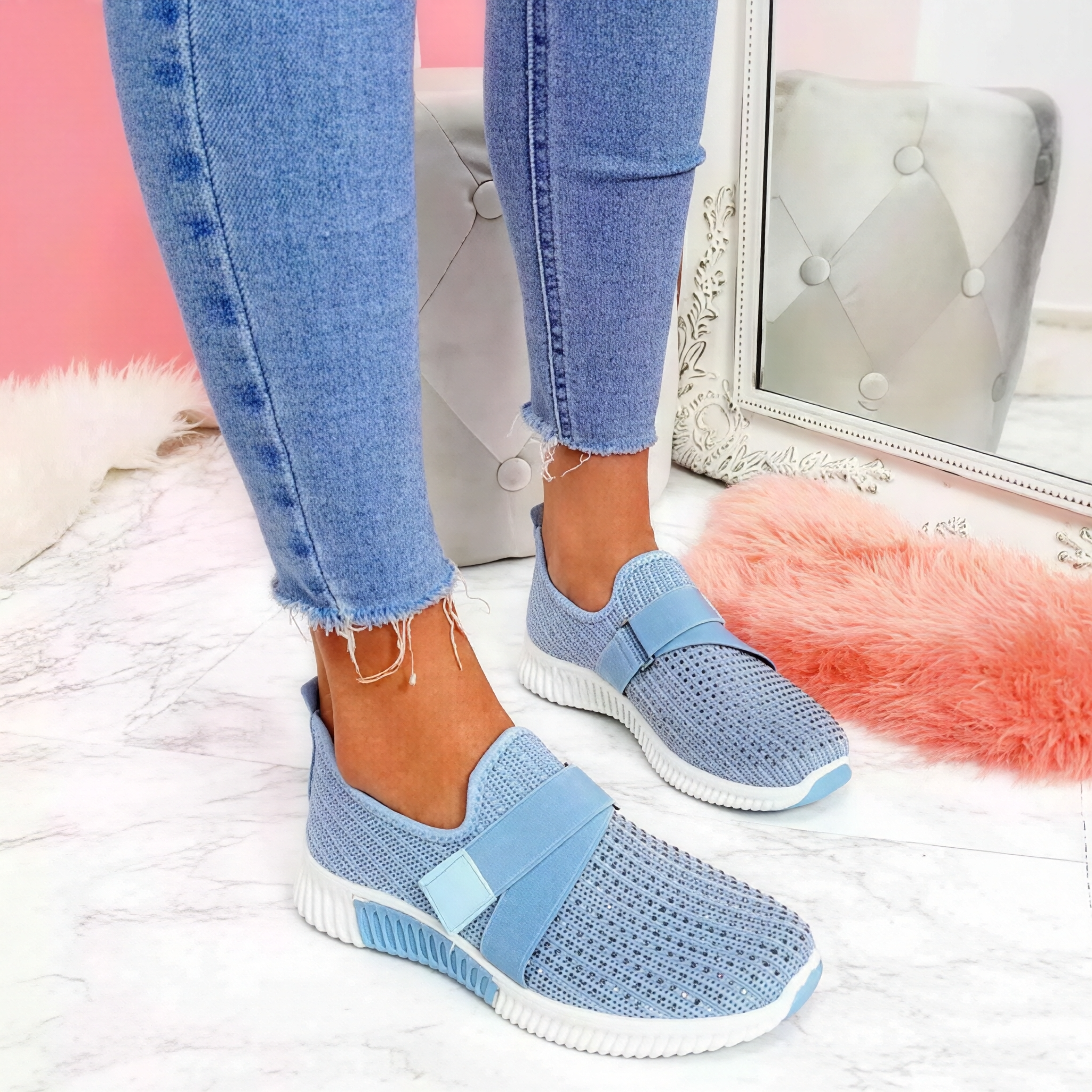Kinsley - Baskets slip-on avec détails en cristal