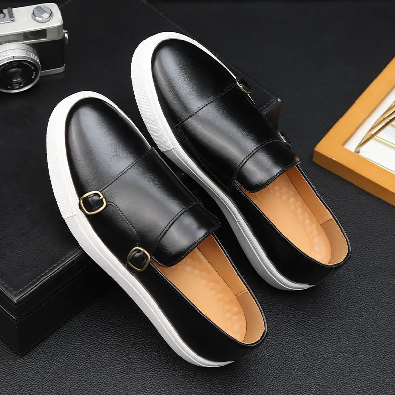 Jerald - Mocasines casual de cuero para hombre