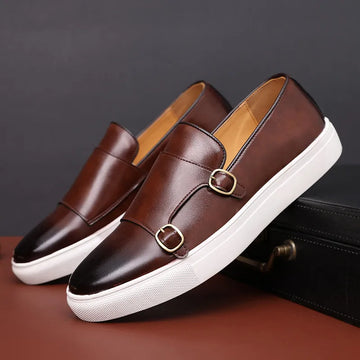 Jerald - Mocasines casual de cuero para hombre