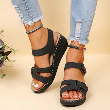 Mia - Sandales à Talon avec Fermeture Velcro