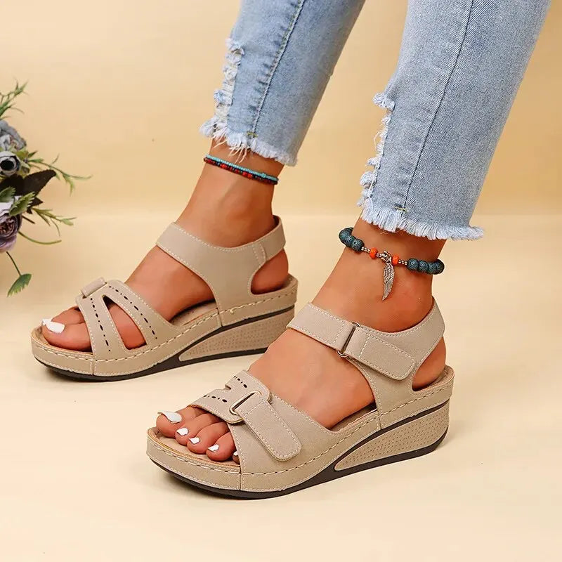 Mia - Sandales à Talon avec Fermeture Velcro