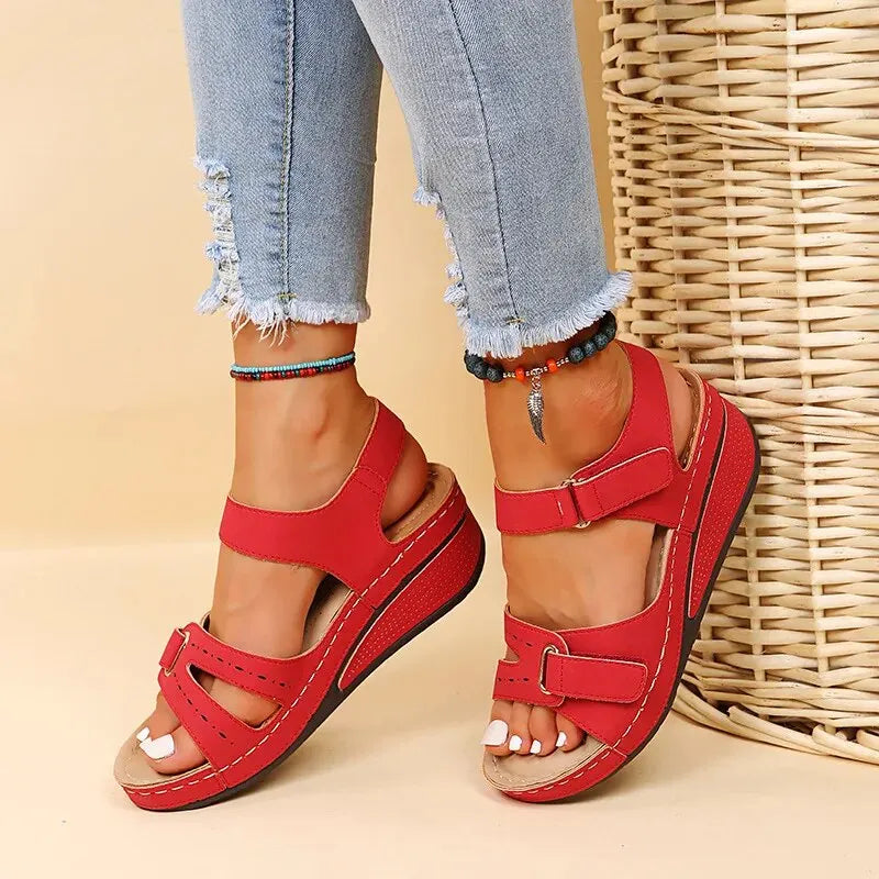Mia - Sandales à Talon avec Fermeture Velcro