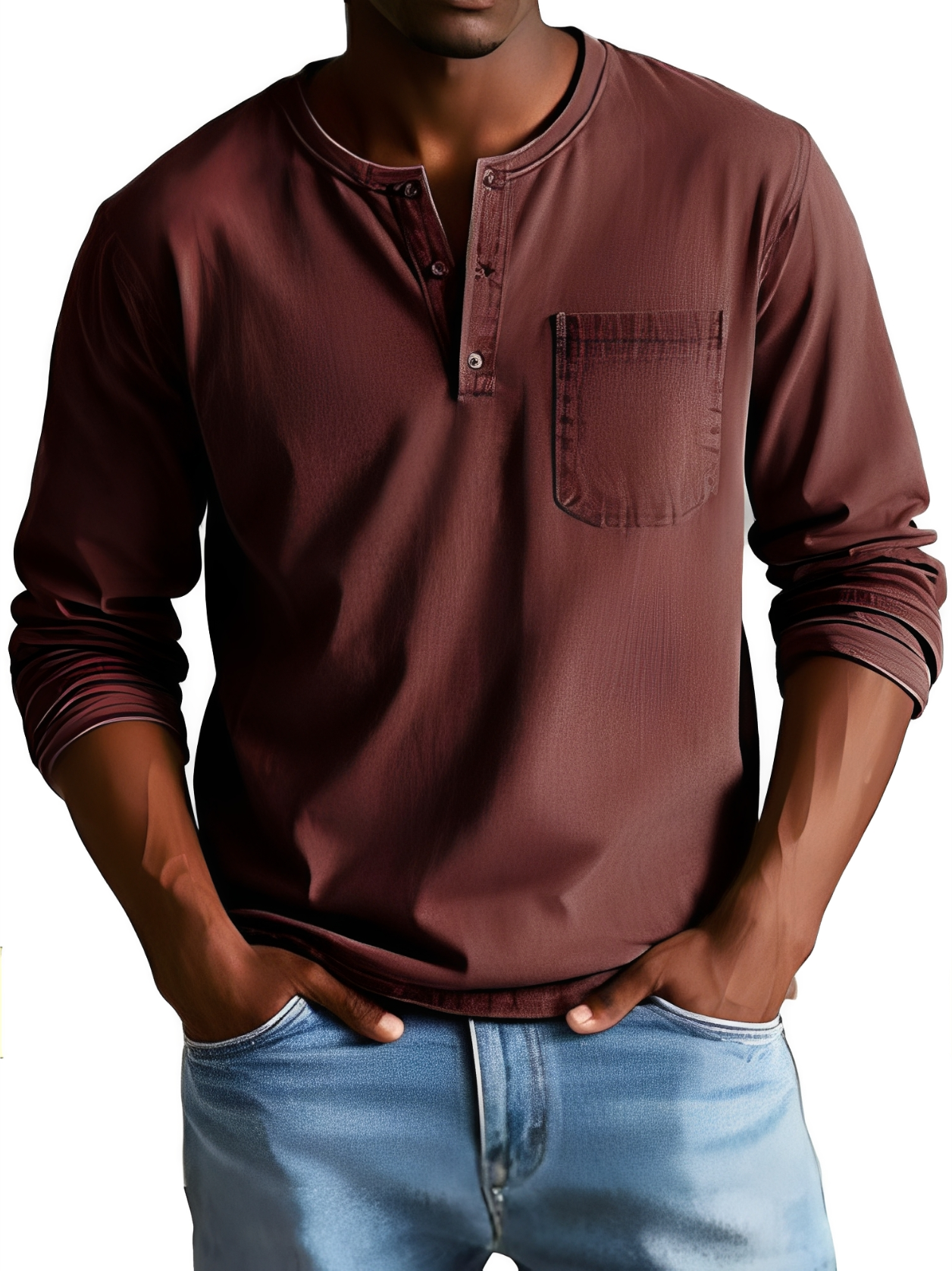 Steve - Chemise homme à manches longues, style relax