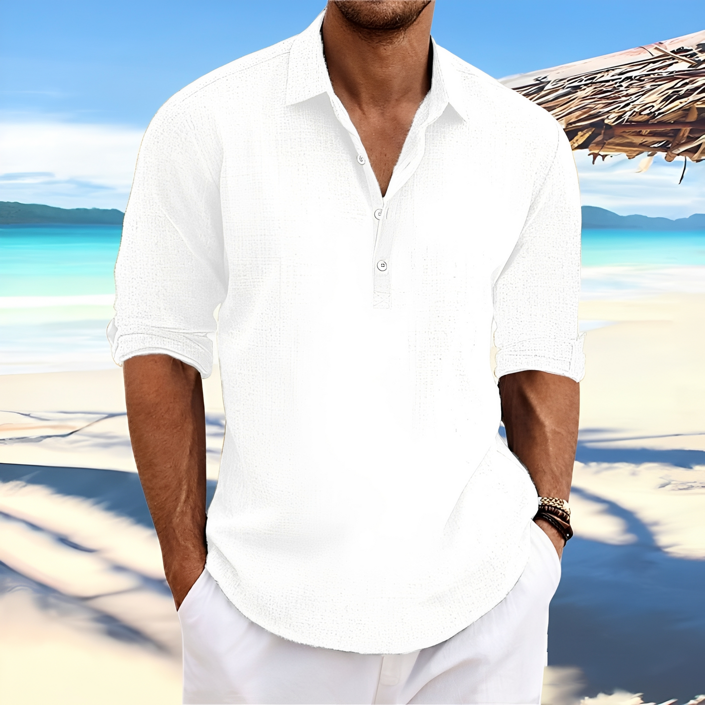 Ricky – Chemise homme à manches longues – parfaite pour des journées chaudes et confortables