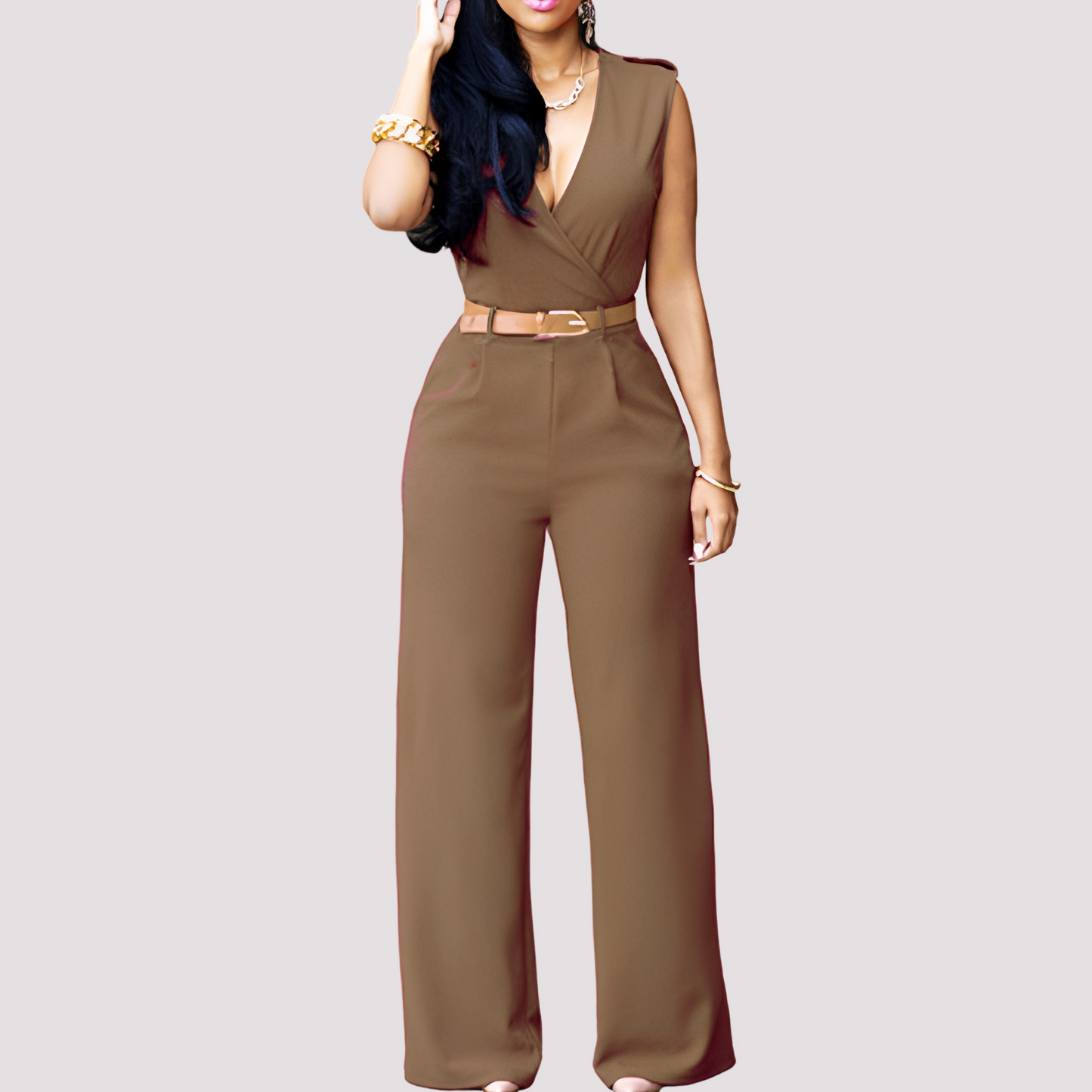Esther - Combinaison chic avec ceinture pour femmes