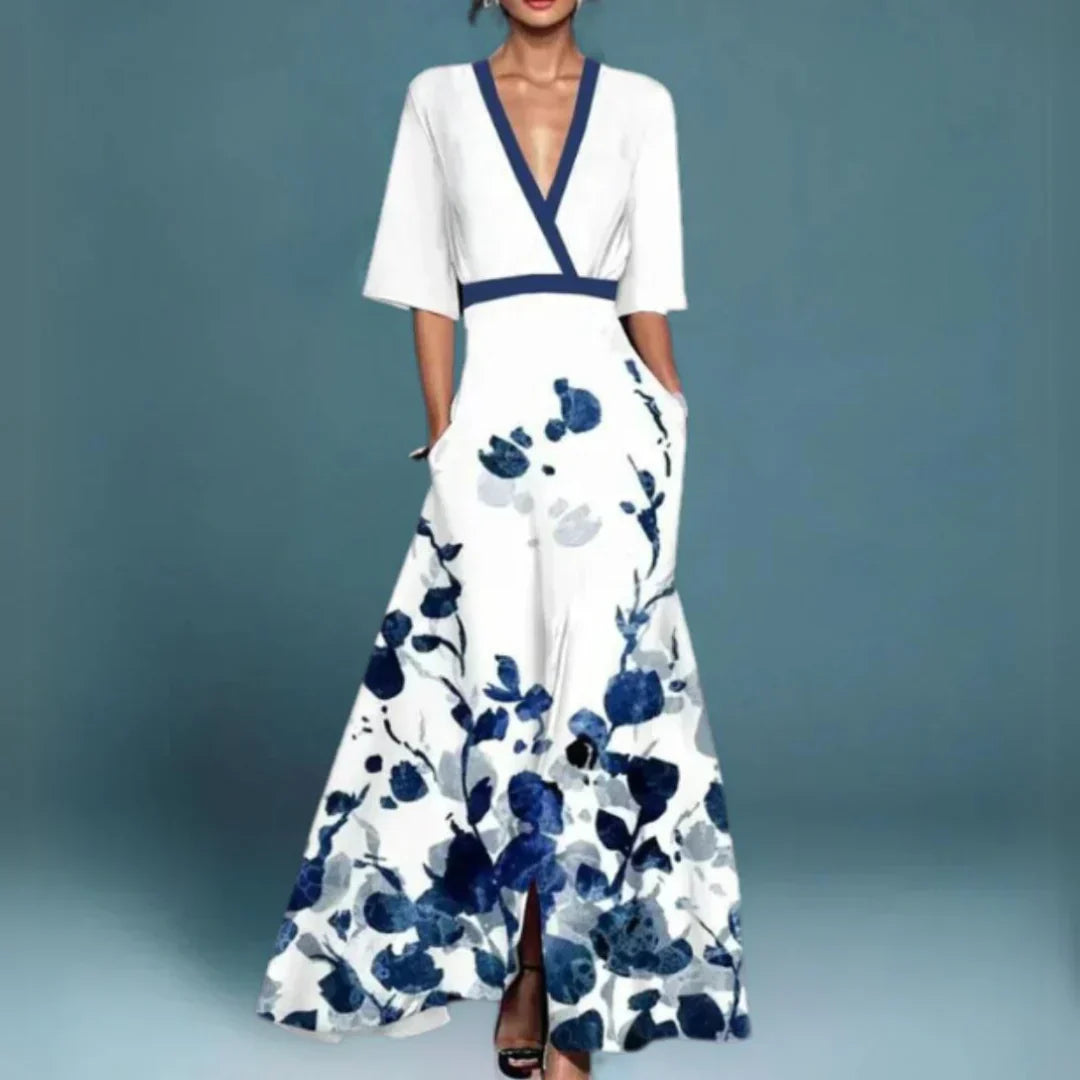 Jill- Robe maxi élégante pour femmes avec motif floral