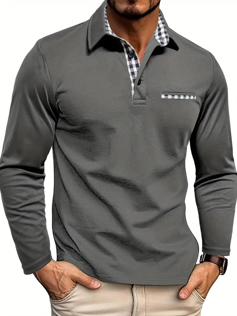 Levi - T-shirt polo à col à carreaux