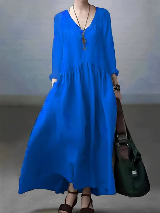 Lindy - Robe ample et détendue avec col V pour femmes