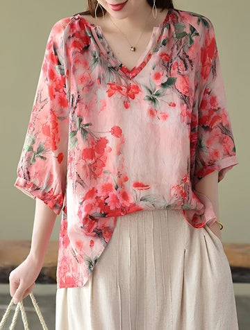 Nancy - Blouses larges et élégantes avec motifs pour femmes
