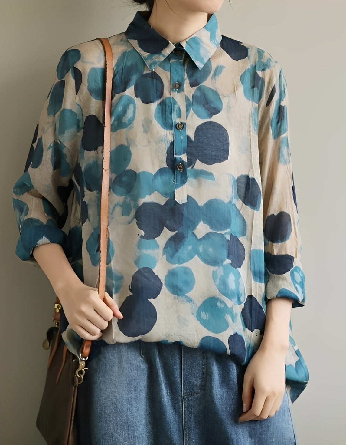 Jodie - Blouses élégantes avec col à pois pour femmes