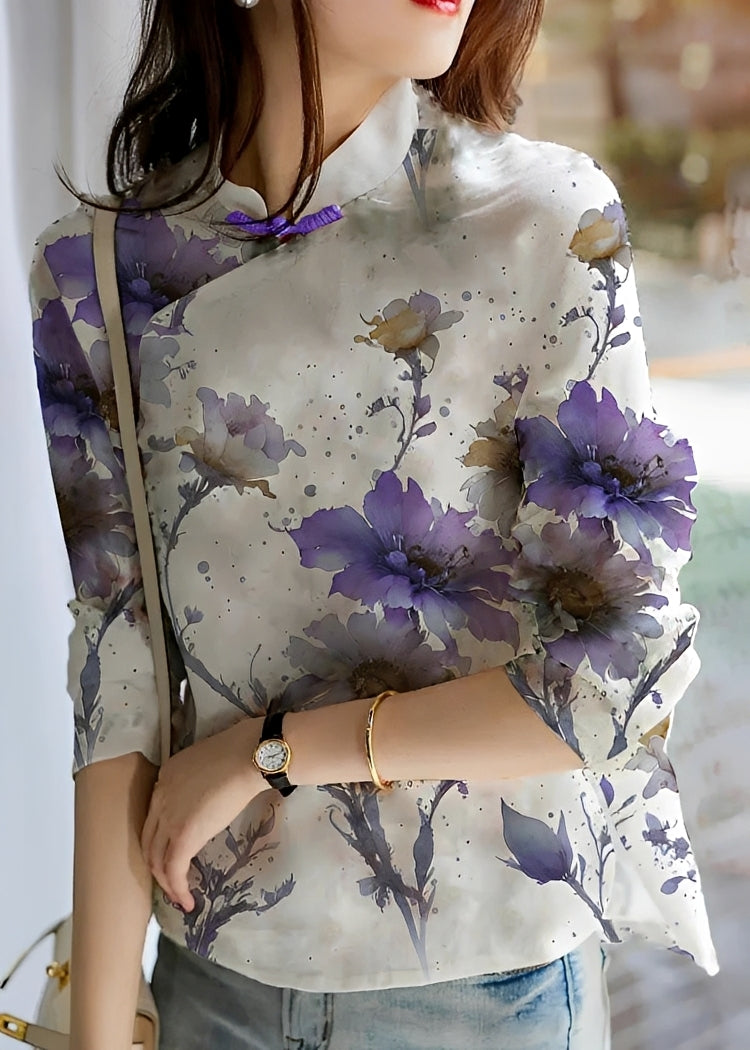 Margaret - Blouse chic à fleurs pour femmes