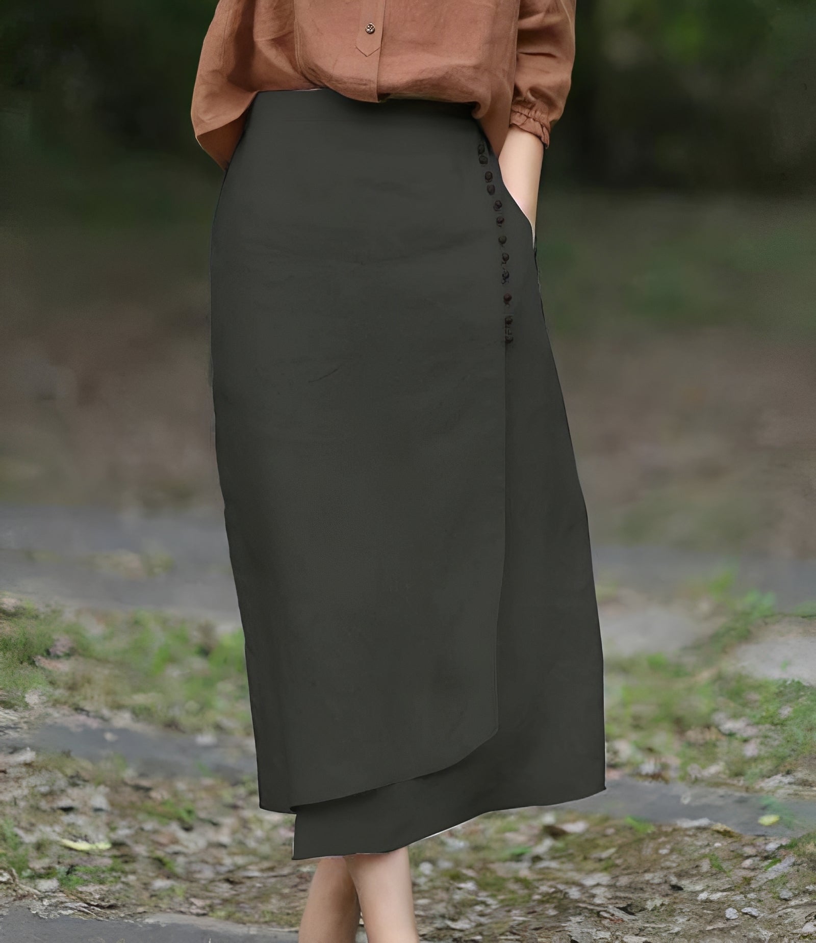 Manda - Jupe asymétrique chic coupe A pour femmes