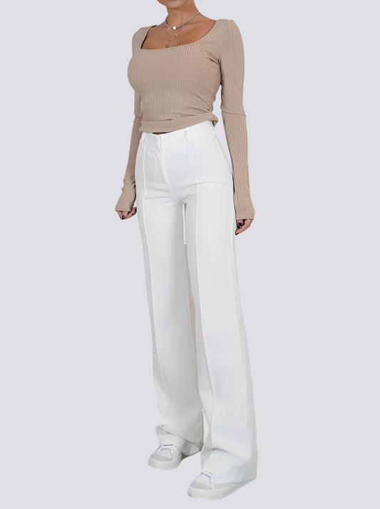 Amelie - Pantalon élégant à taille haute et coupe droite