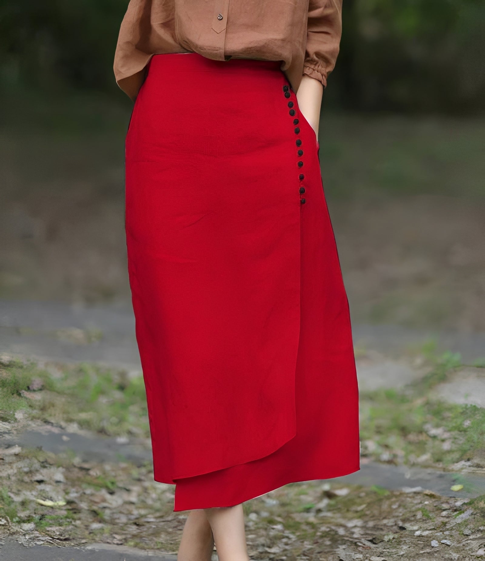 Manda - Jupe asymétrique chic coupe A pour femmes