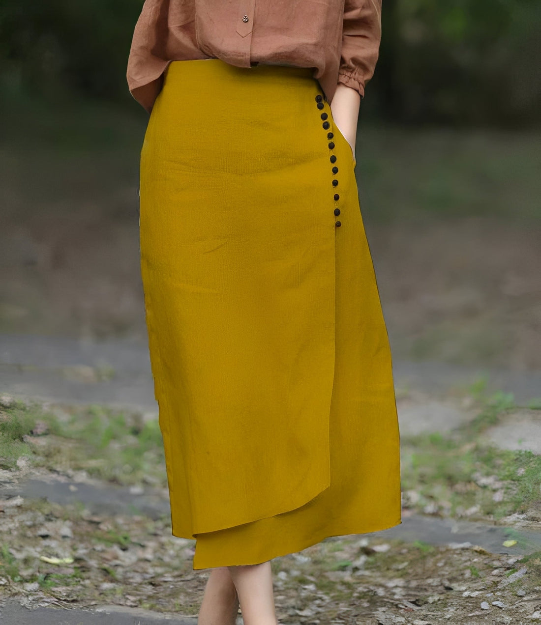 Manda - Jupe asymétrique chic coupe A pour femmes