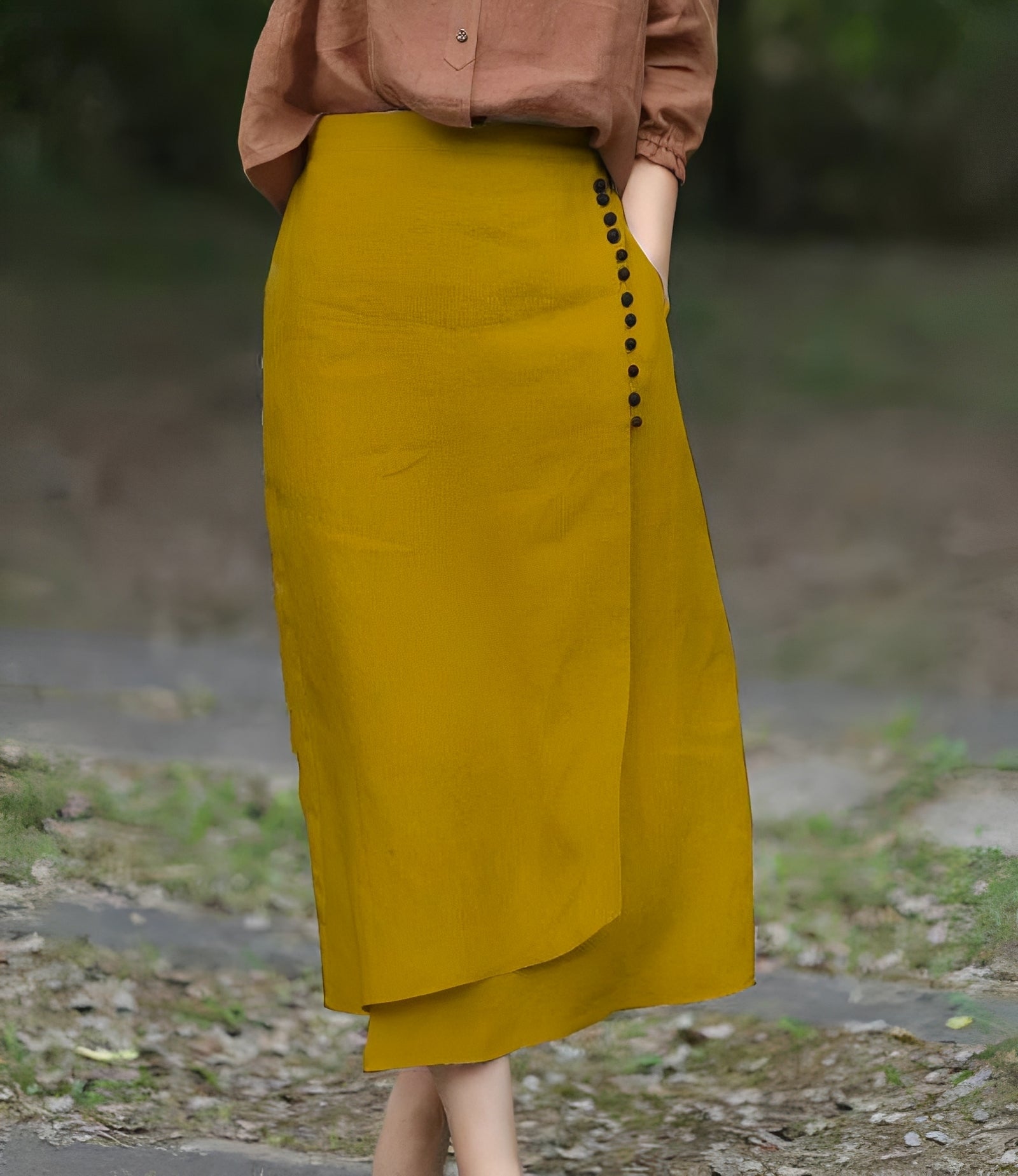 Manda - Jupe asymétrique chic coupe A pour femmes