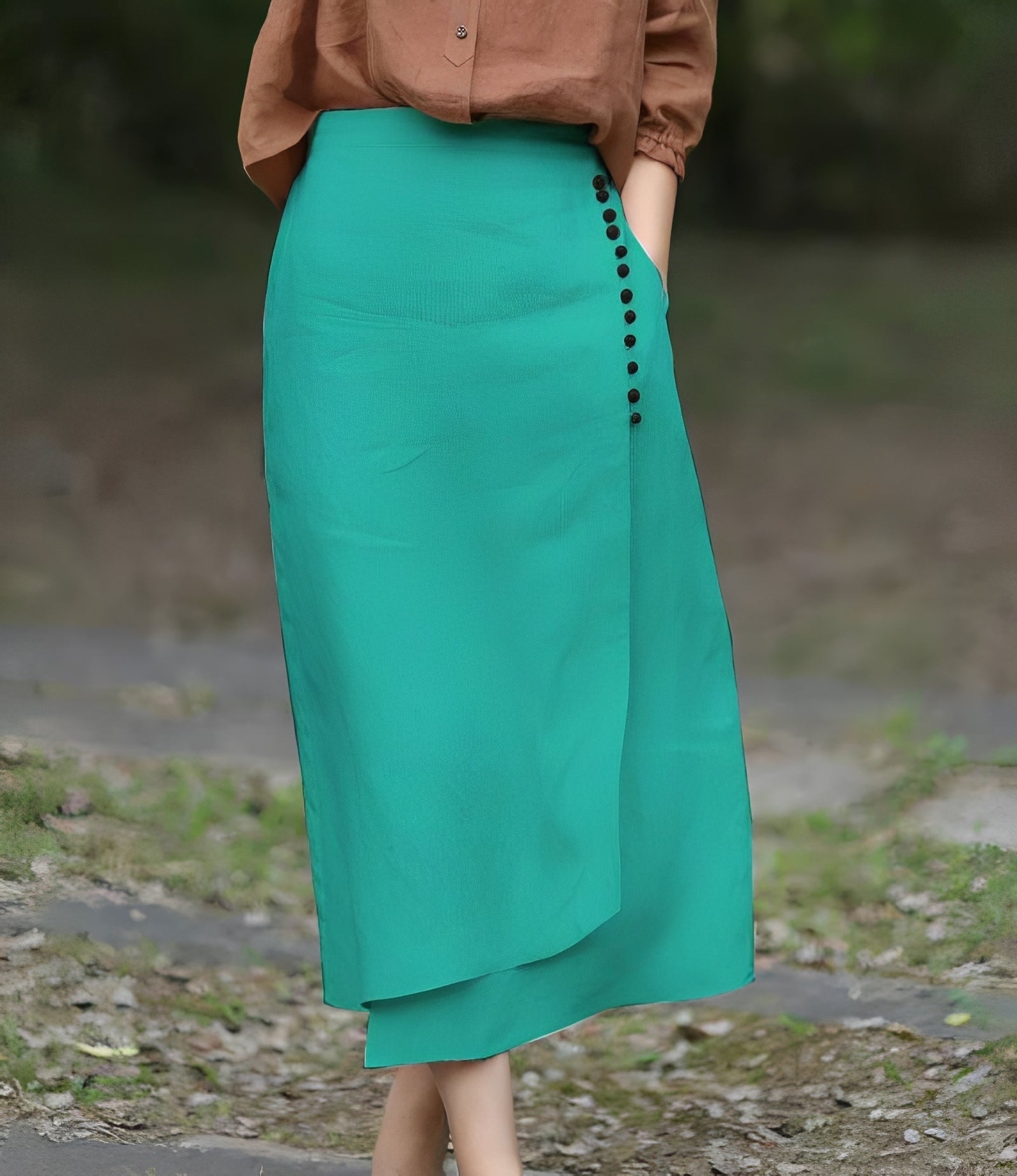 Manda - Jupe asymétrique chic coupe A pour femmes
