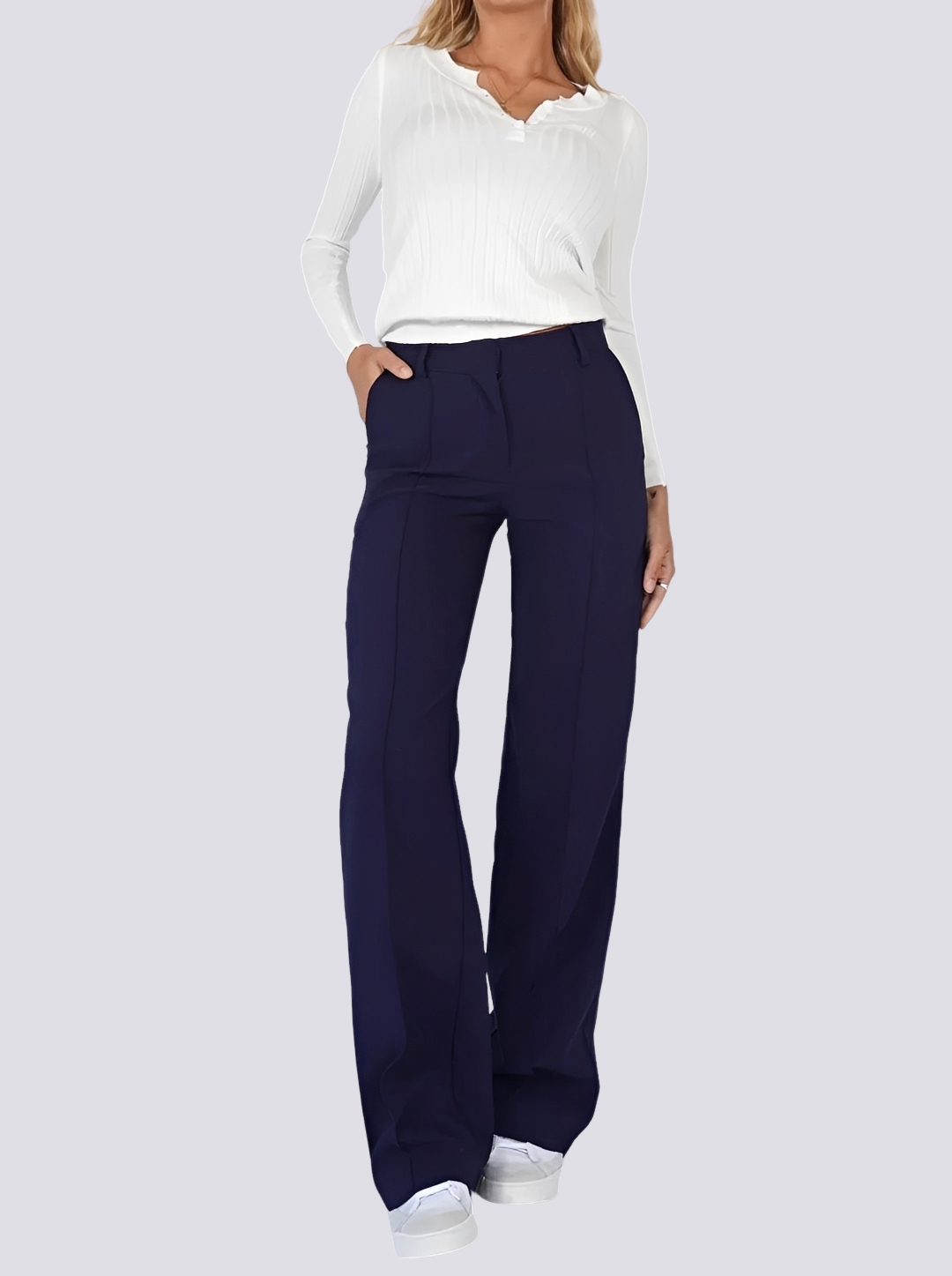 Amelie - Pantalon élégant à taille haute et coupe droite