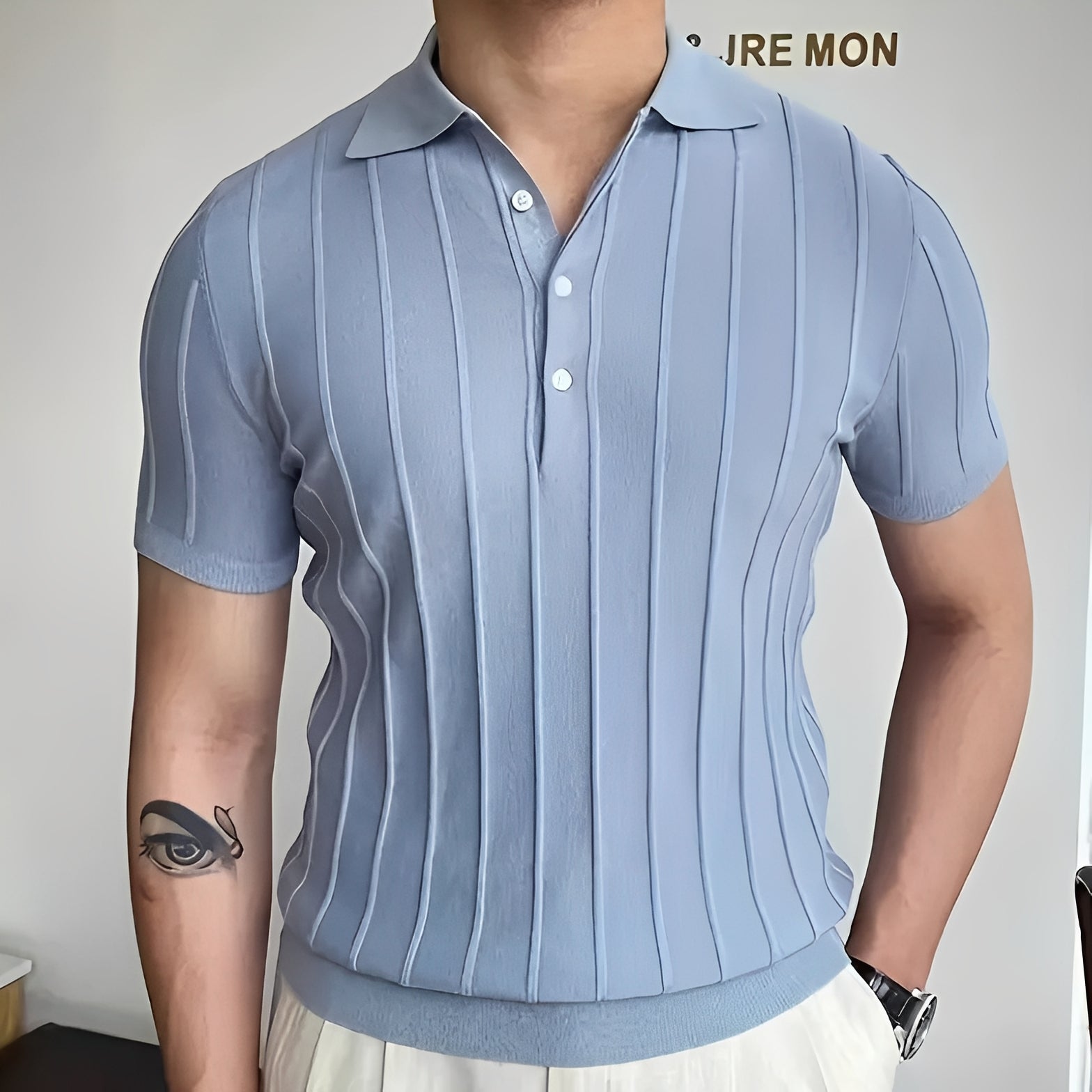 Joss - Chemise chic avec col à rayures pour hommes