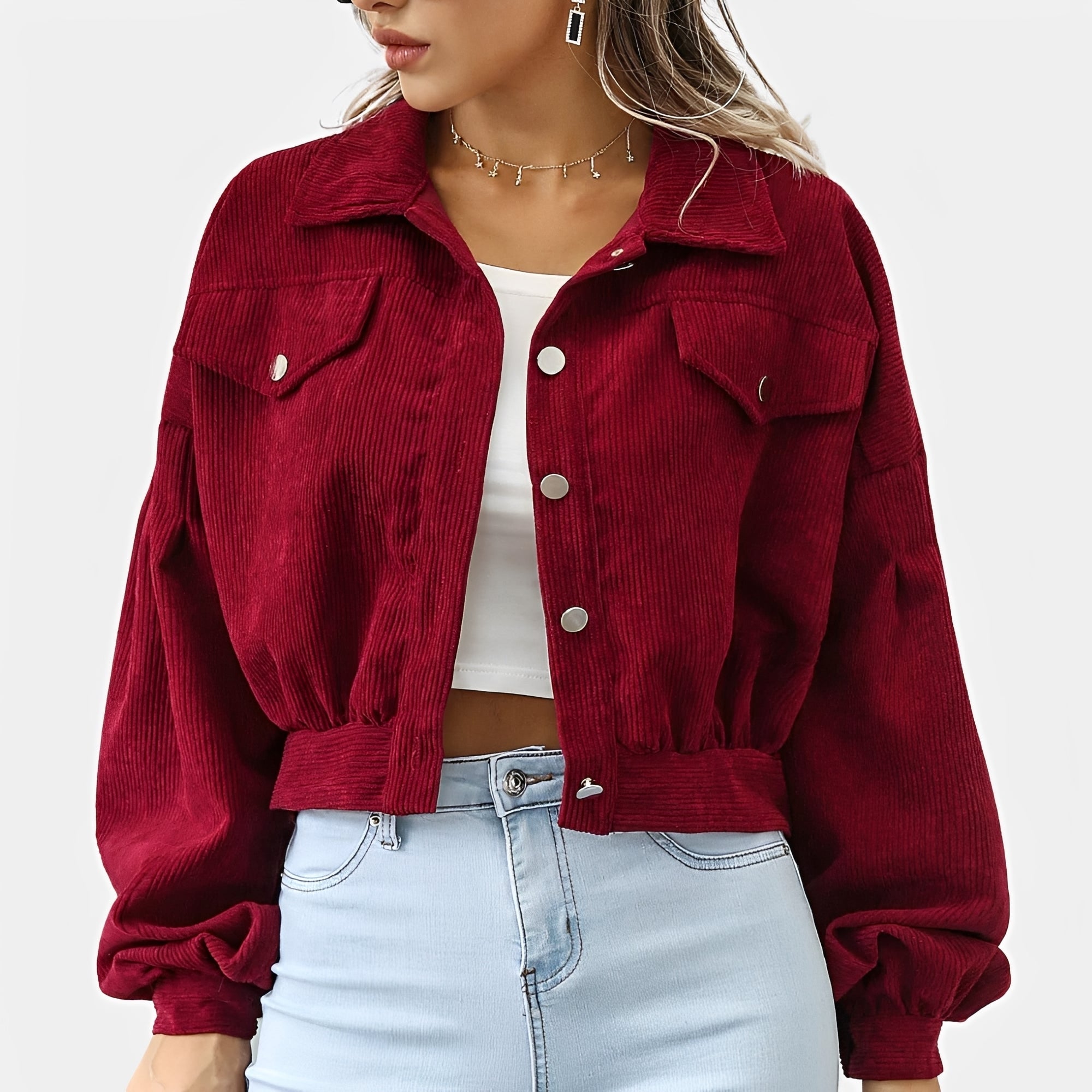 Lilian - Manteau Court avec Finition Élégante