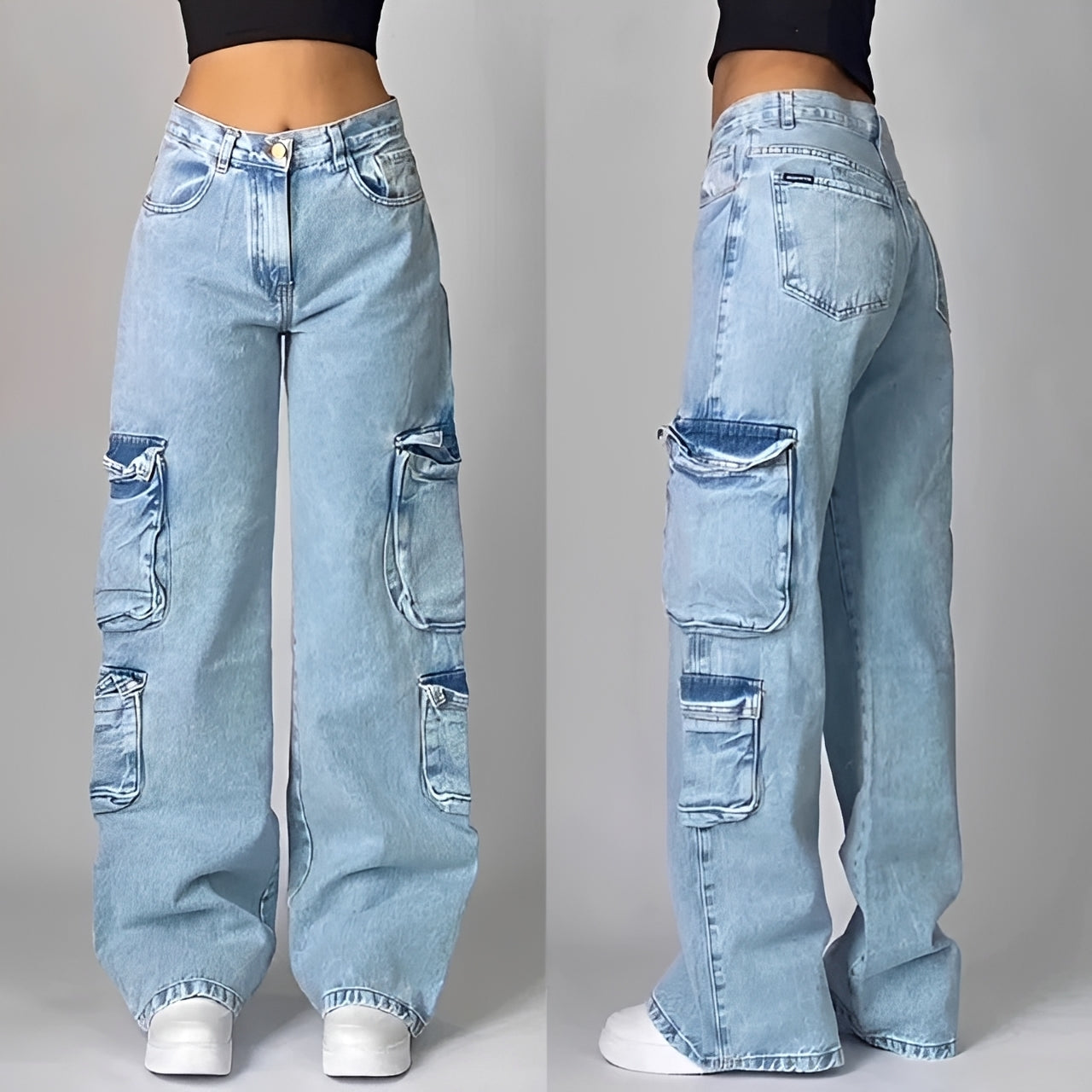 Elsie - Grand Pantalon Cargo Chic
