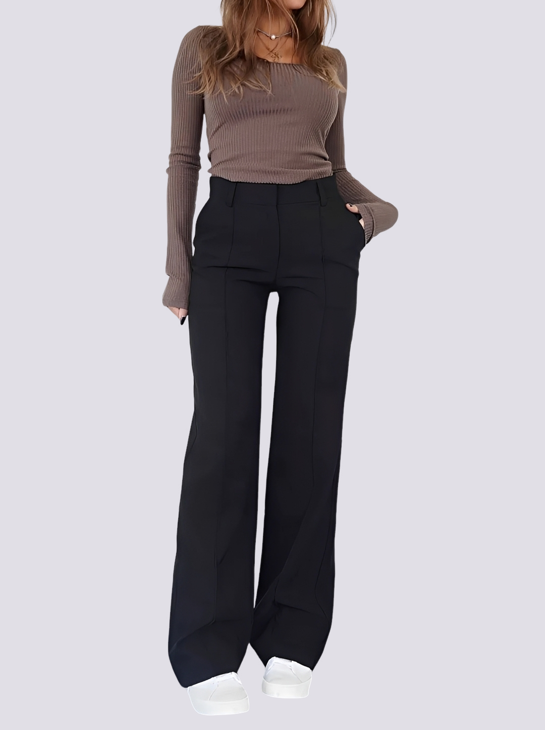 Amelie - Pantalon élégant à taille haute et coupe droite