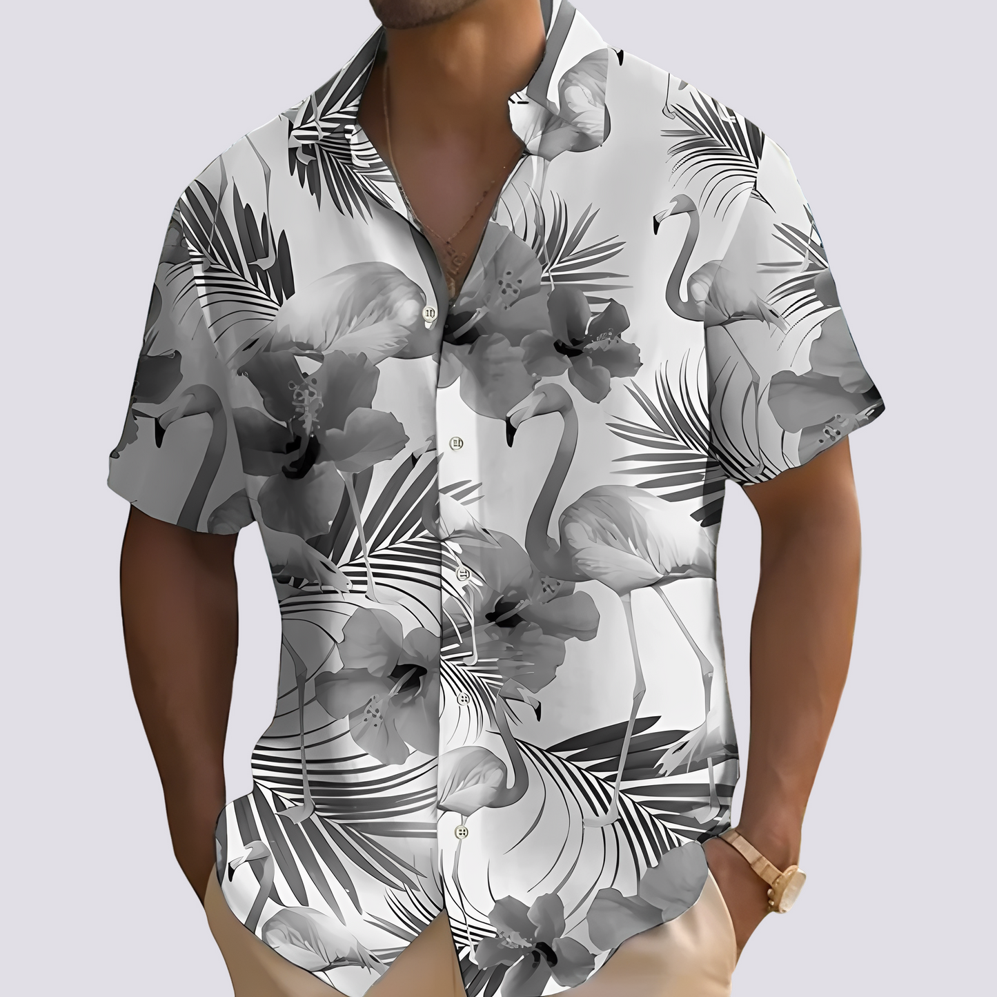 Philip - Chemise chic avec motif hawaïen pour hommes