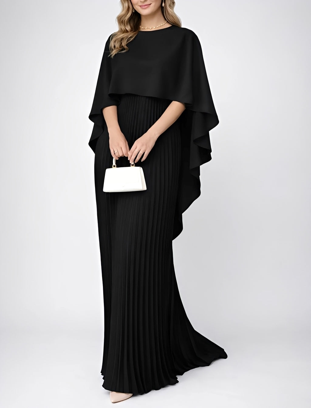 Zuzanna - Élégante Robe Longue en Tissu Texturé
