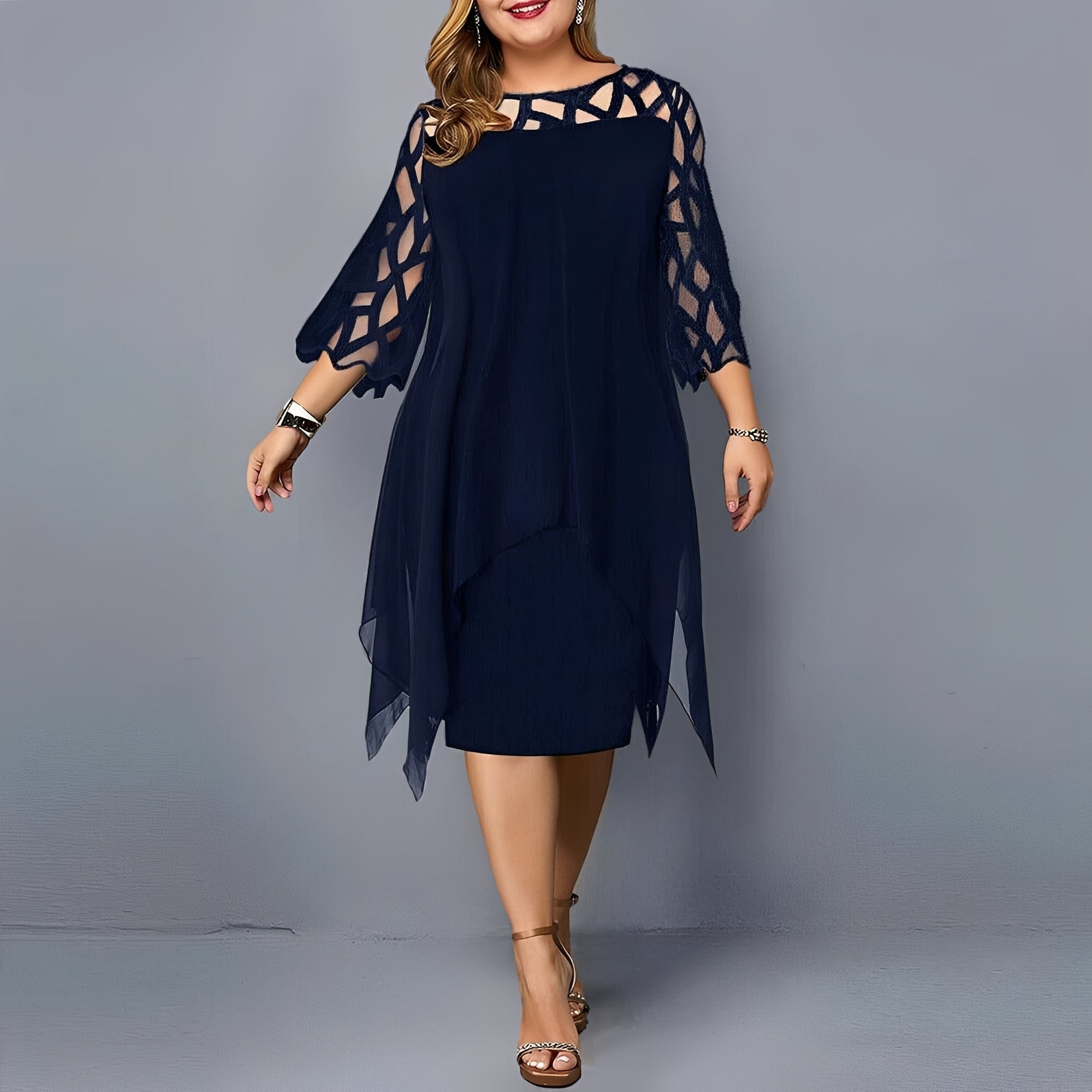 Eleanor - Robe élégante en chiffon mi-longue