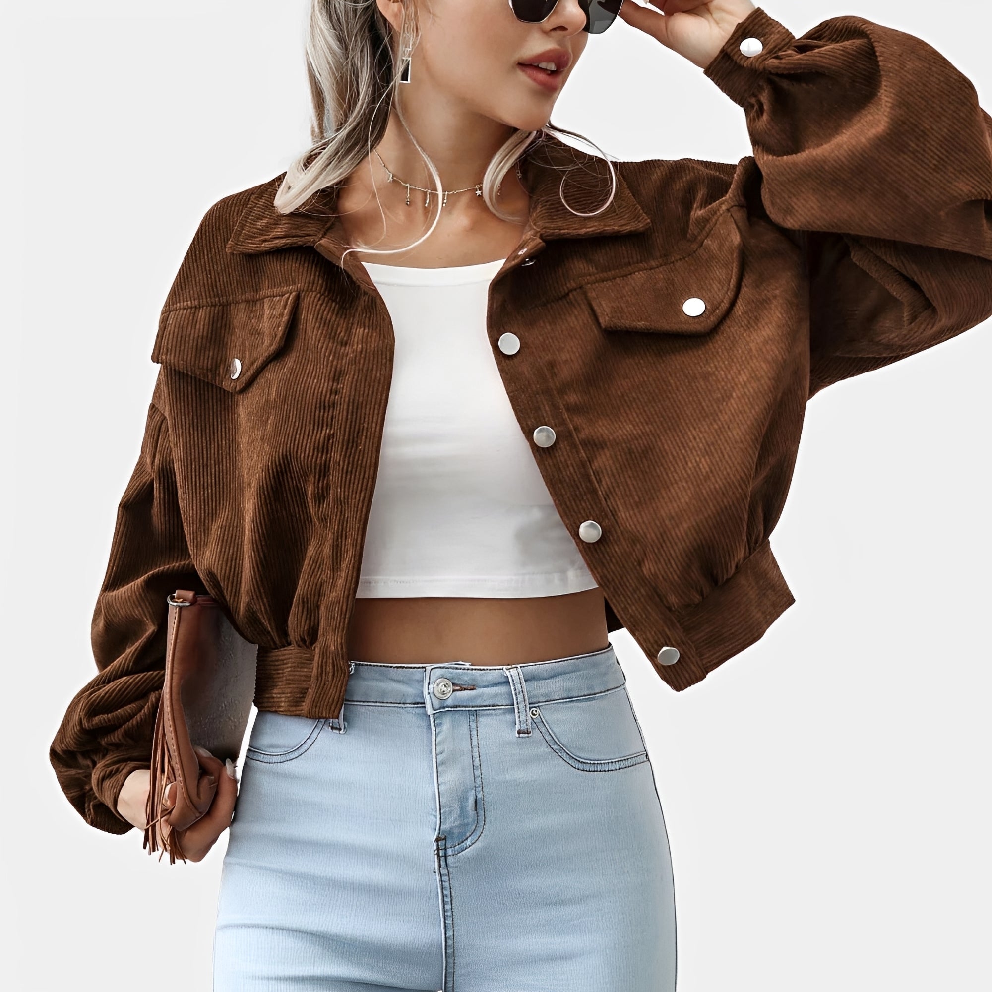 Lilian - Manteau Court avec Finition Élégante