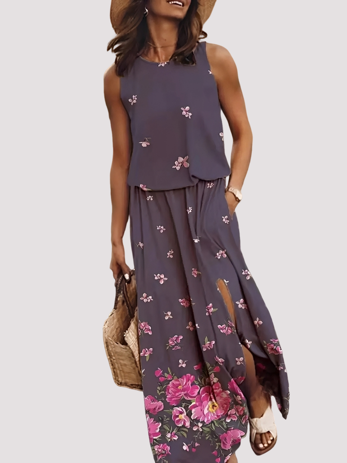 Halle - Robe longue et élégante sans manches pour femmes