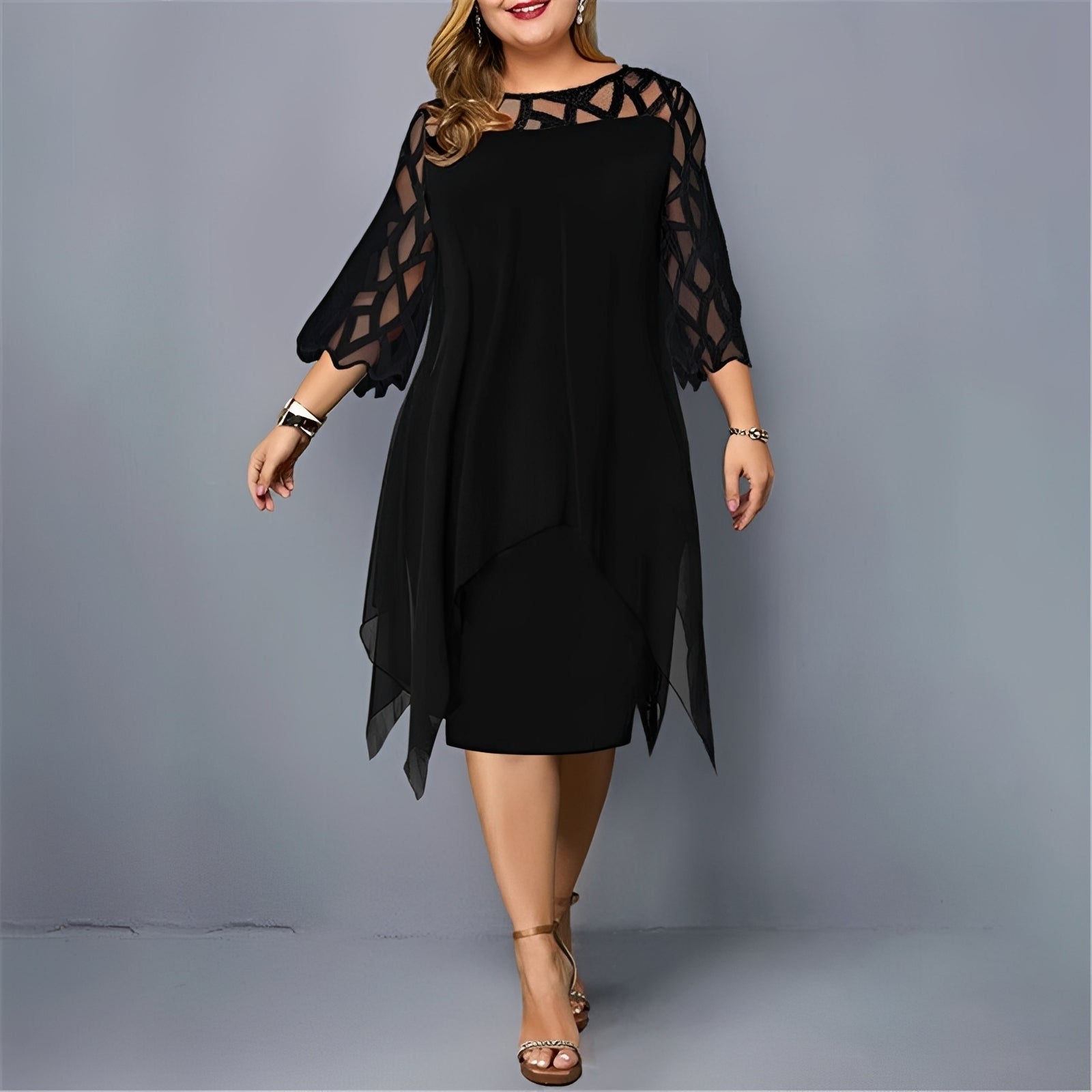 Eleanor - Robe élégante en chiffon mi-longue