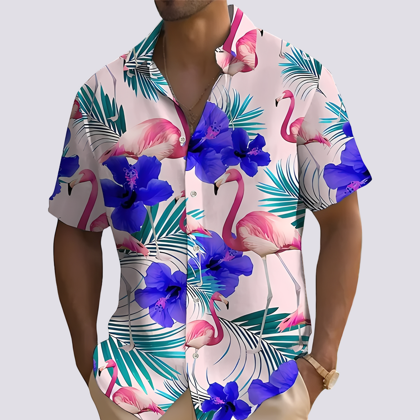 Philip - Chemise chic avec motif hawaïen pour hommes