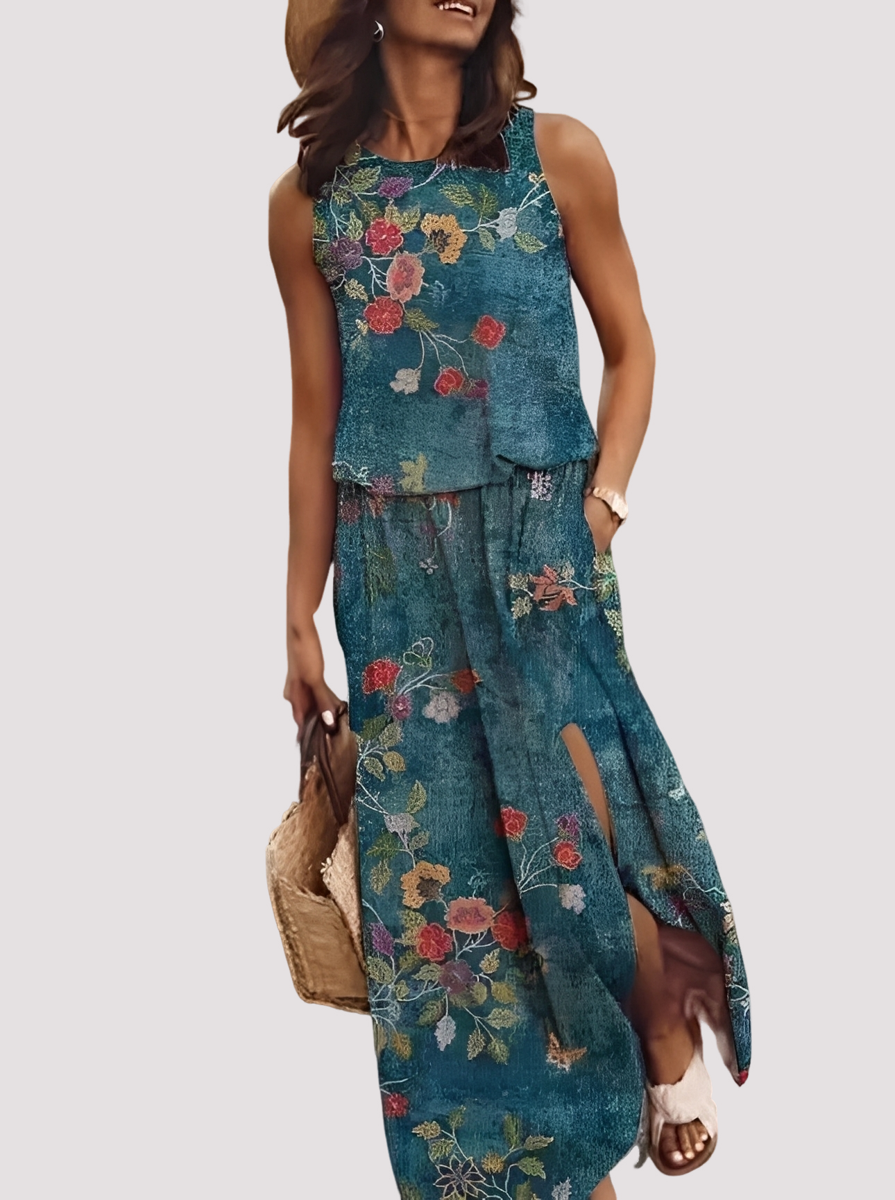 Halle - Robe longue et élégante sans manches pour femmes