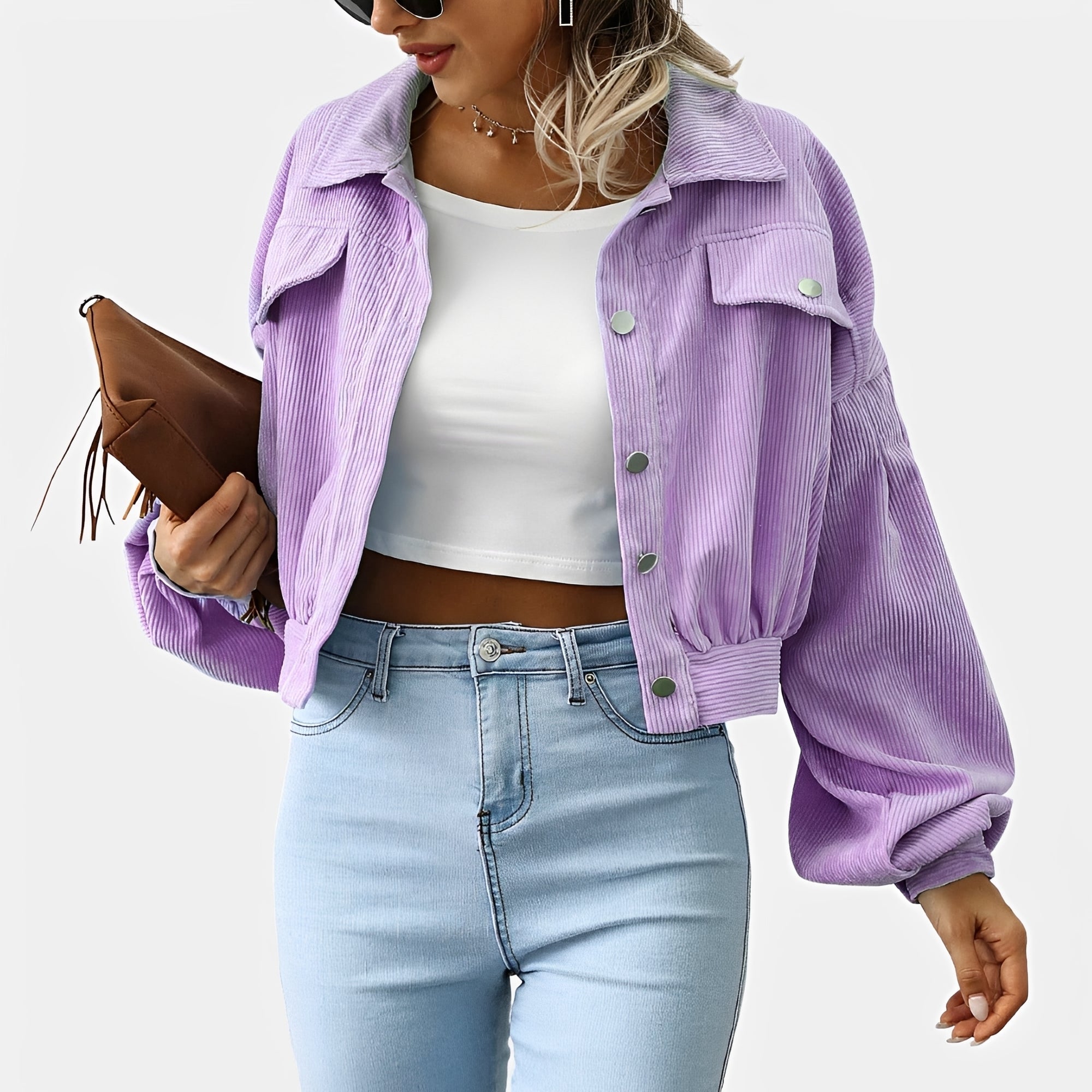 Lilian - Manteau Court avec Finition Élégante