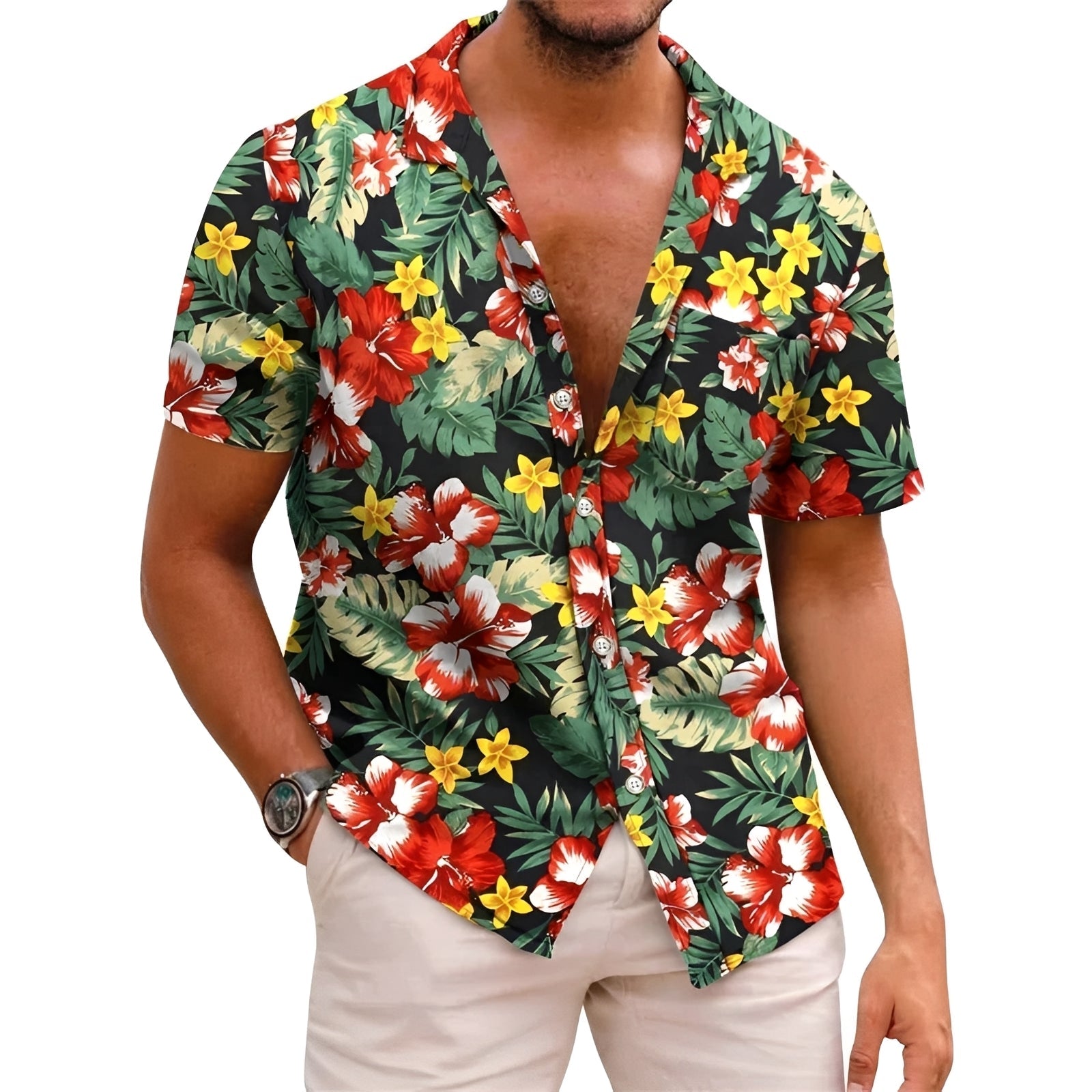 Harry - Chemise homme avec un motif tropical raffiné