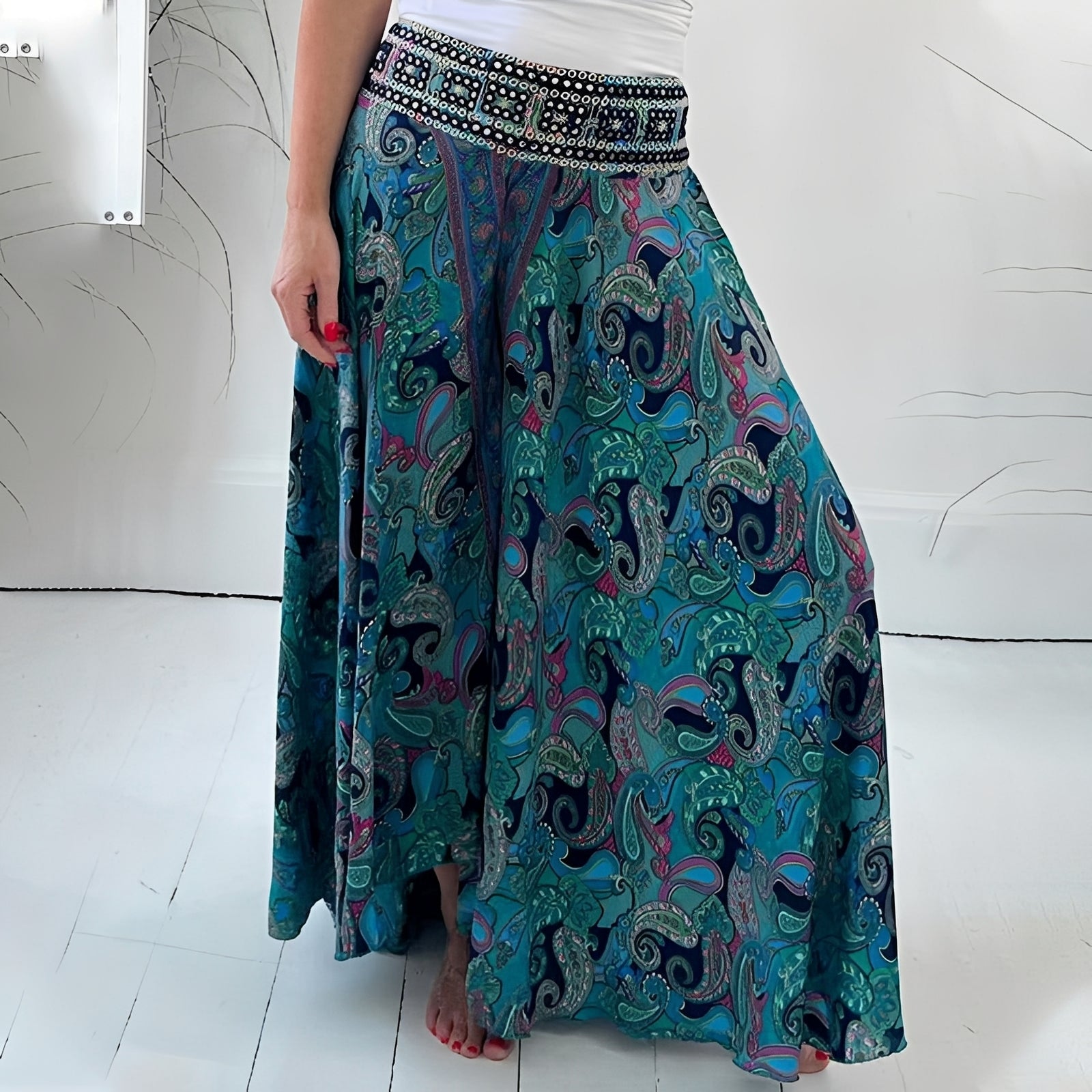 Jasmin - Jupe chic avec motif ethnique pour femmes