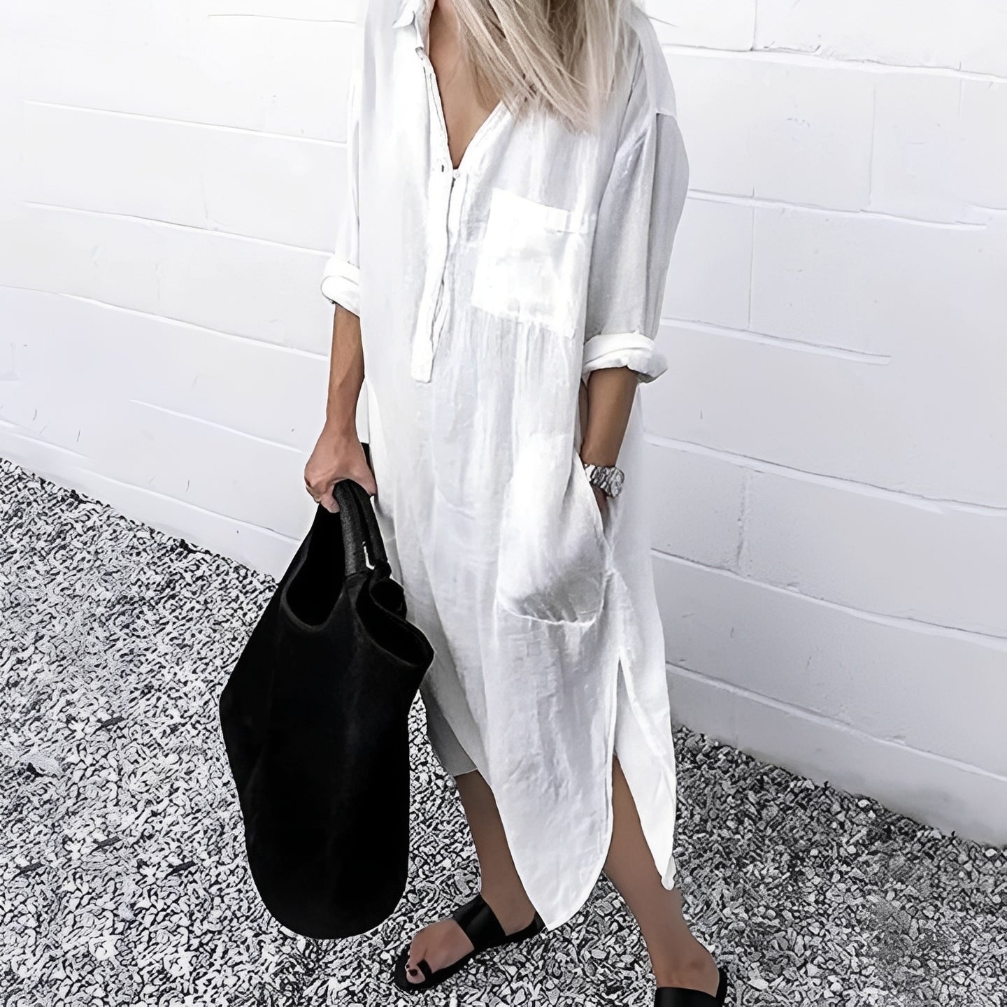 Susan - Robe large avec fente décontractée