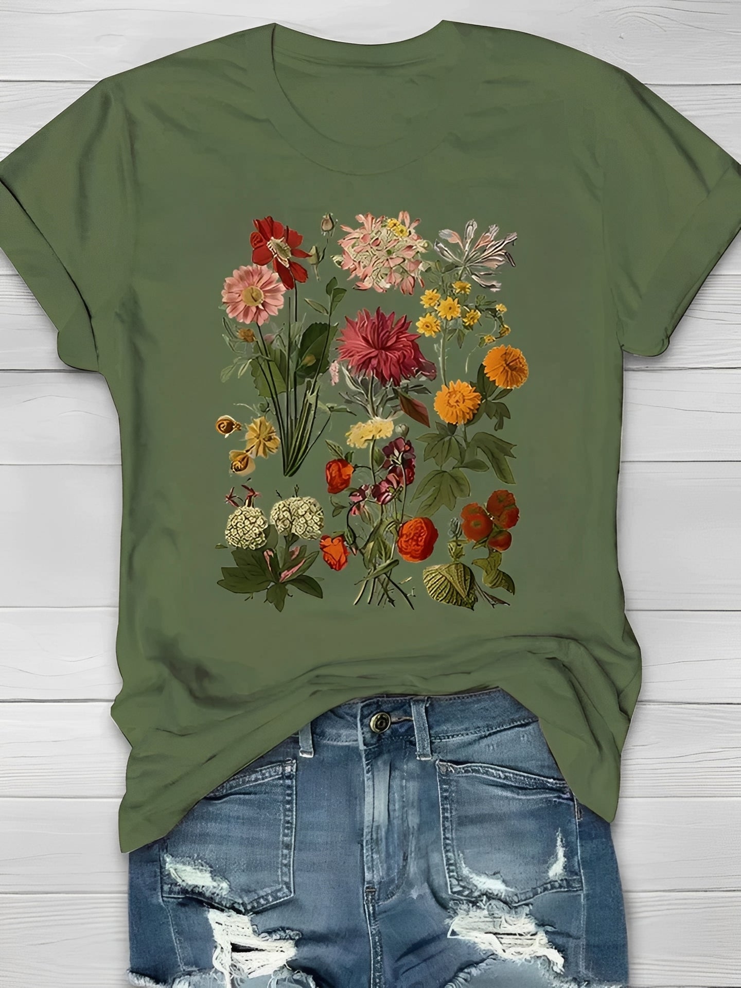 Annalise - T-shirt tendance avec motif floral pour femmes