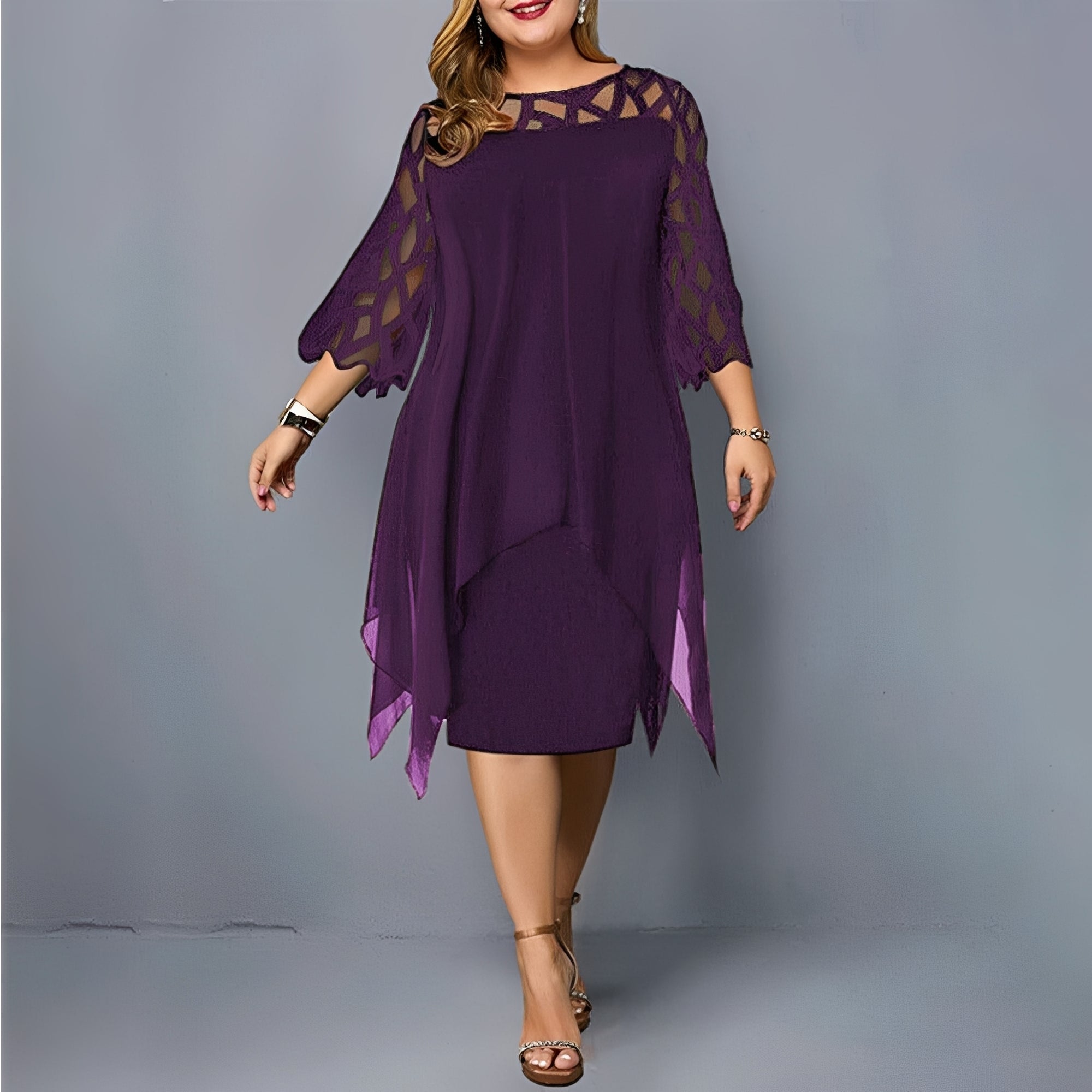 Eleanor - Robe élégante en chiffon mi-longue