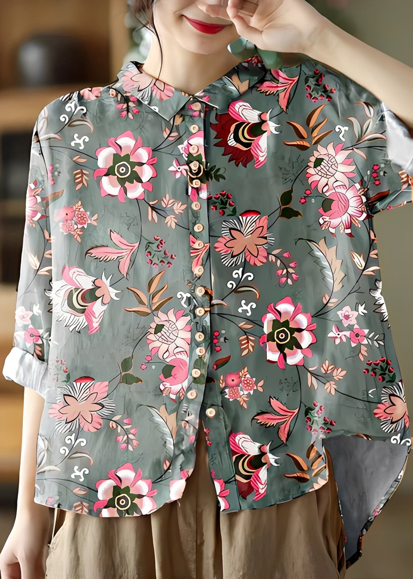 Tianna - Blouse classique à manches longues pour femmes