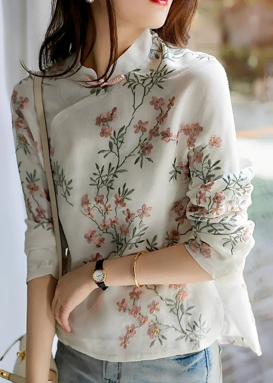 Margaret - Blouse chic à fleurs pour femmes